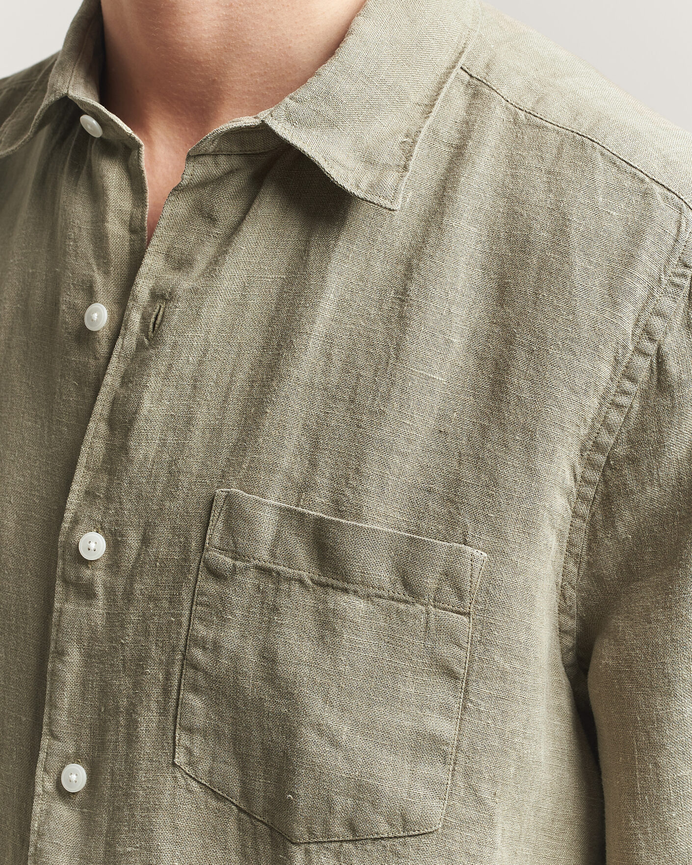Herre | Skjorter | A Day's March | Daintree Linen Shirt Misty Green