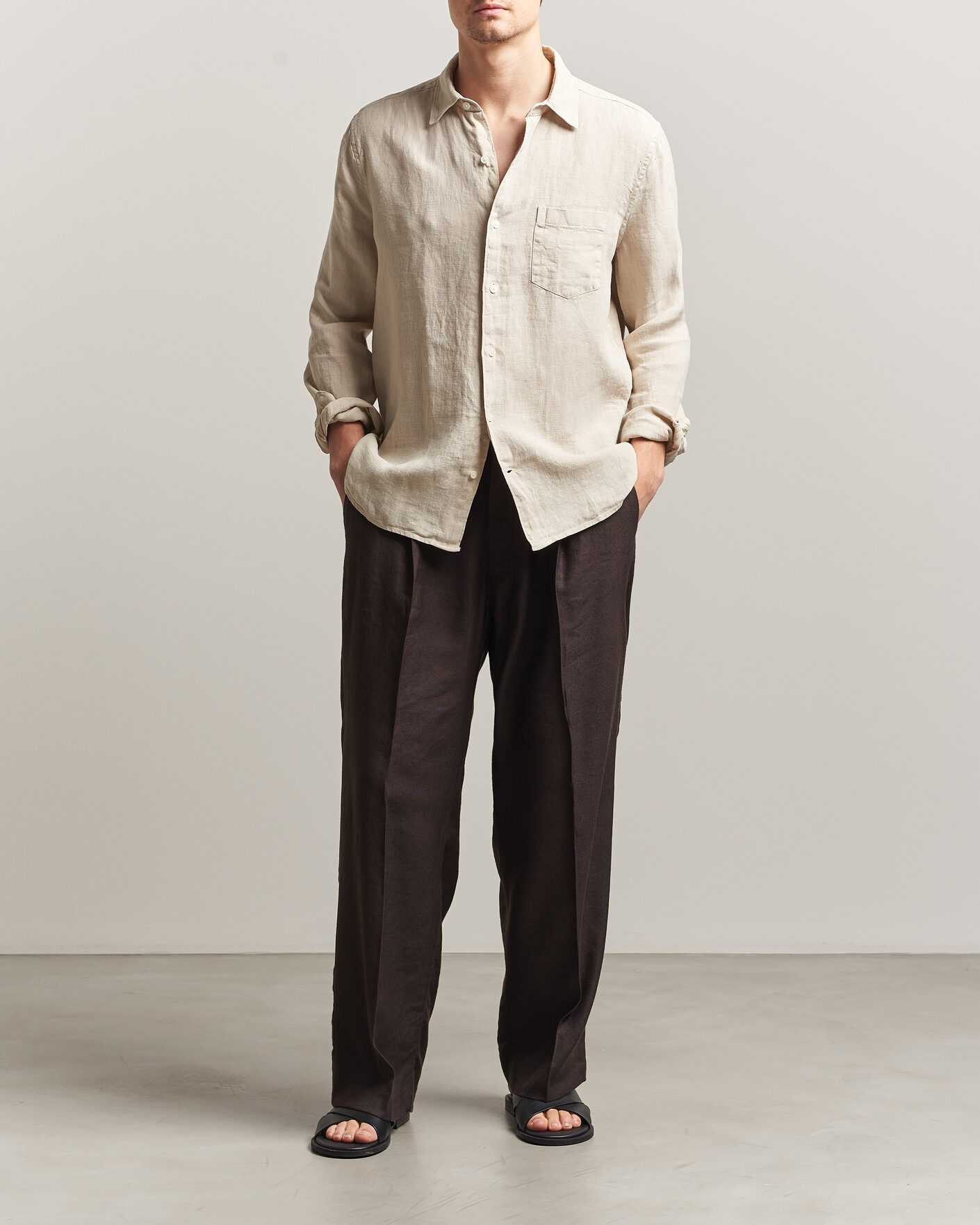 Herre | Skjorter | A Day's March | Daintree Linen Shirt Moonstruck