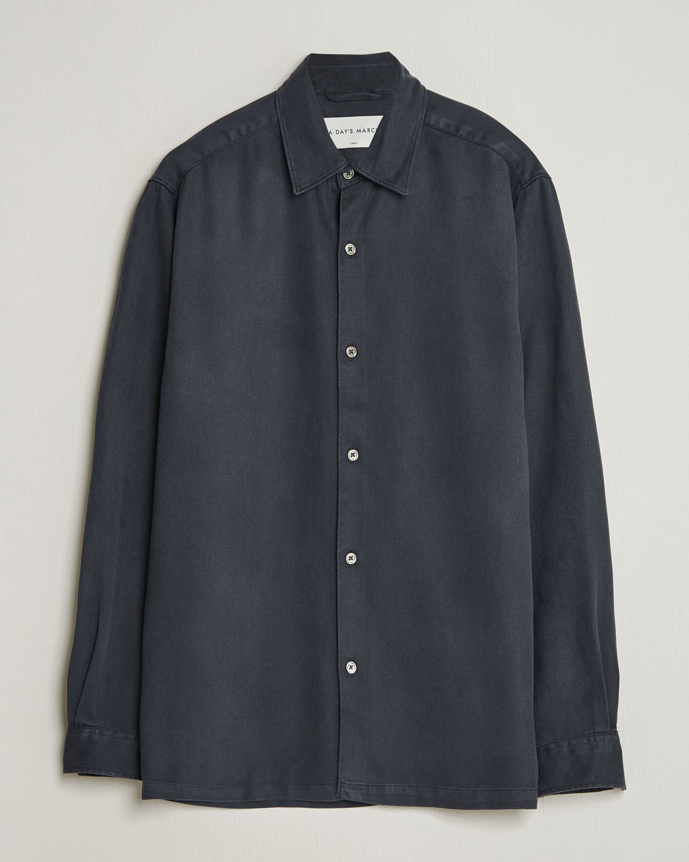 Herre | Skjorter | A Day's March | Clean Cut Lyocell Shirt Navy