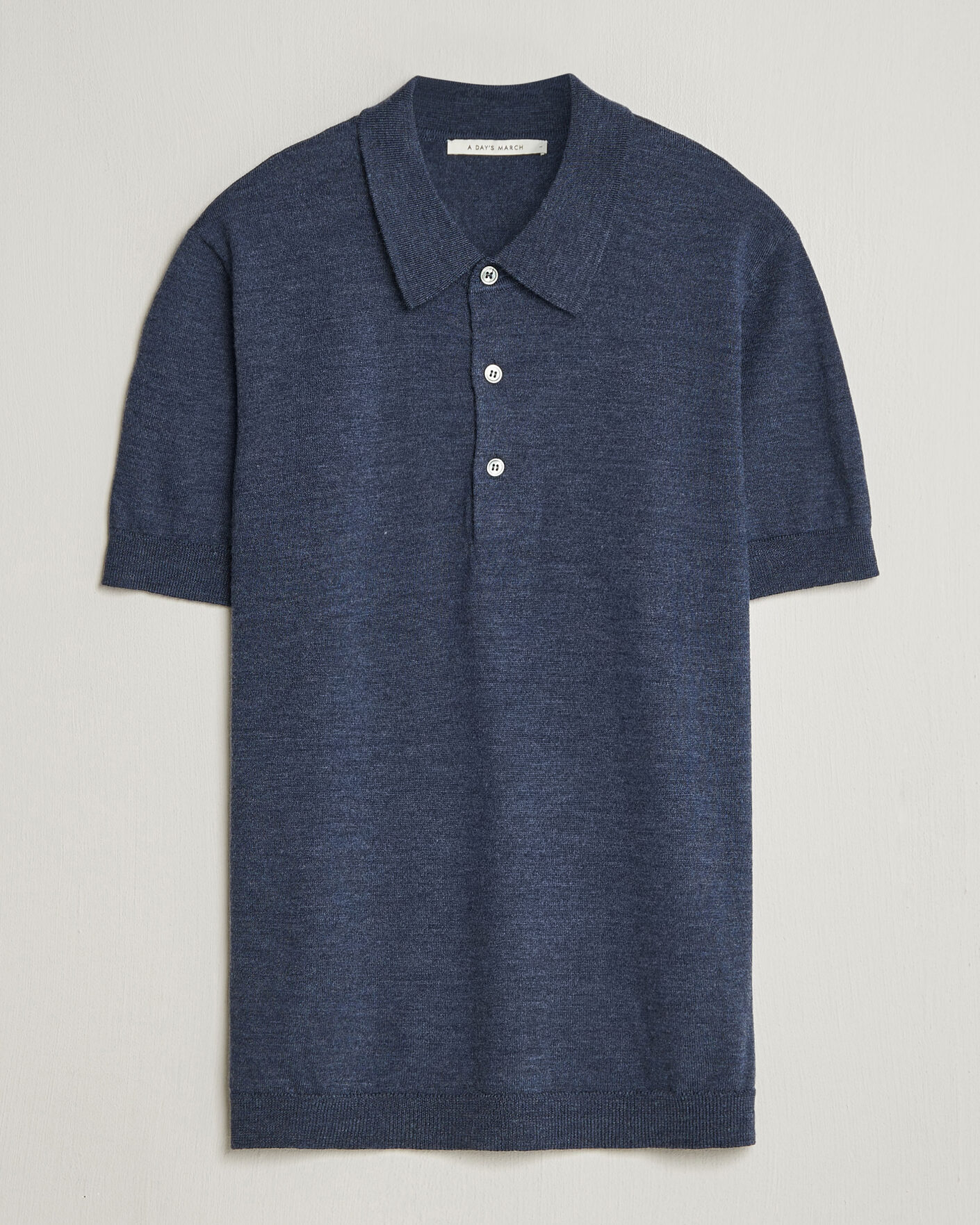 Herre | Pikéer | A Day's March | Rosehall Knitted Polo Storm Blue