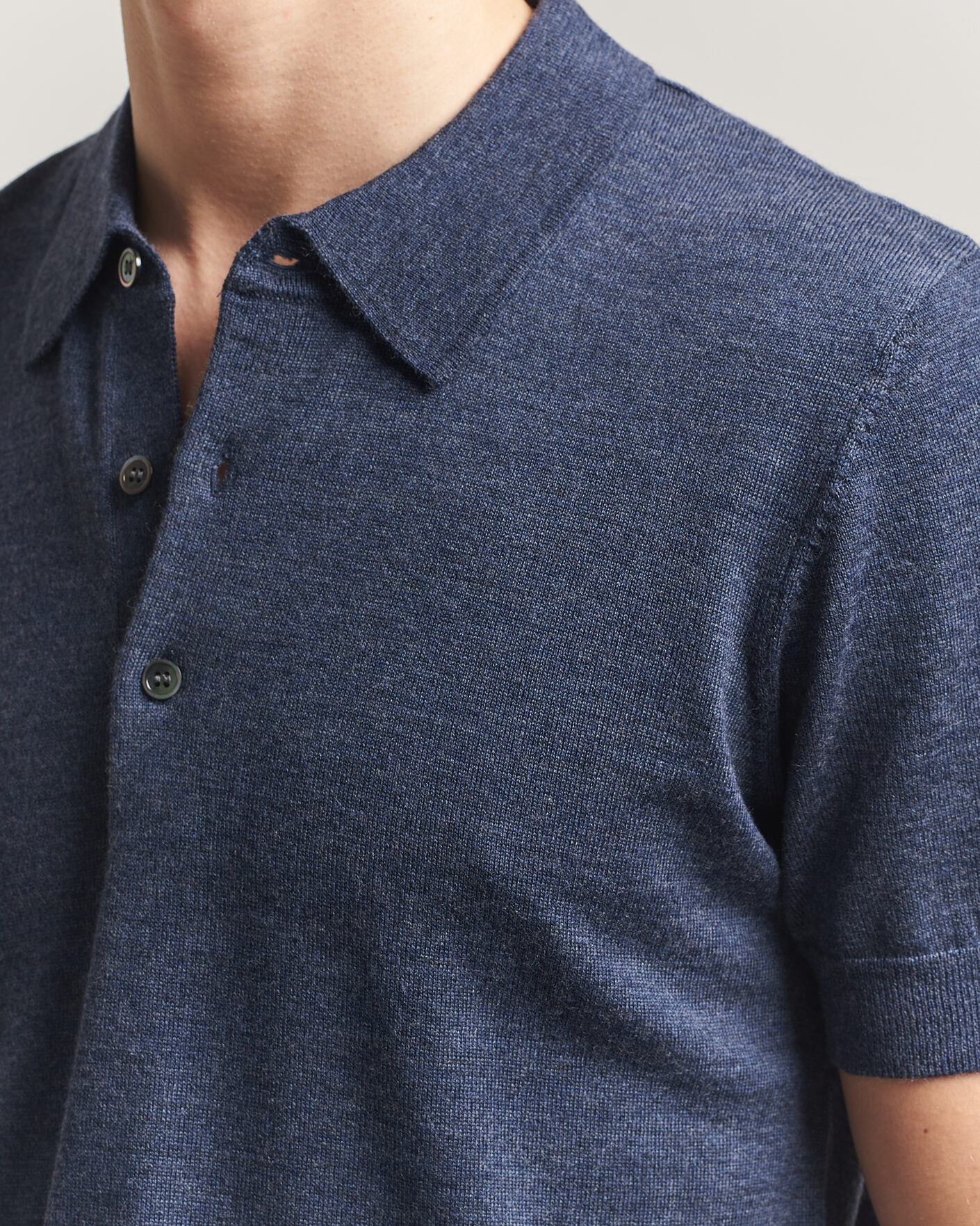 Herre | Pikéer | A Day's March | Rosehall Knitted Polo Storm Blue