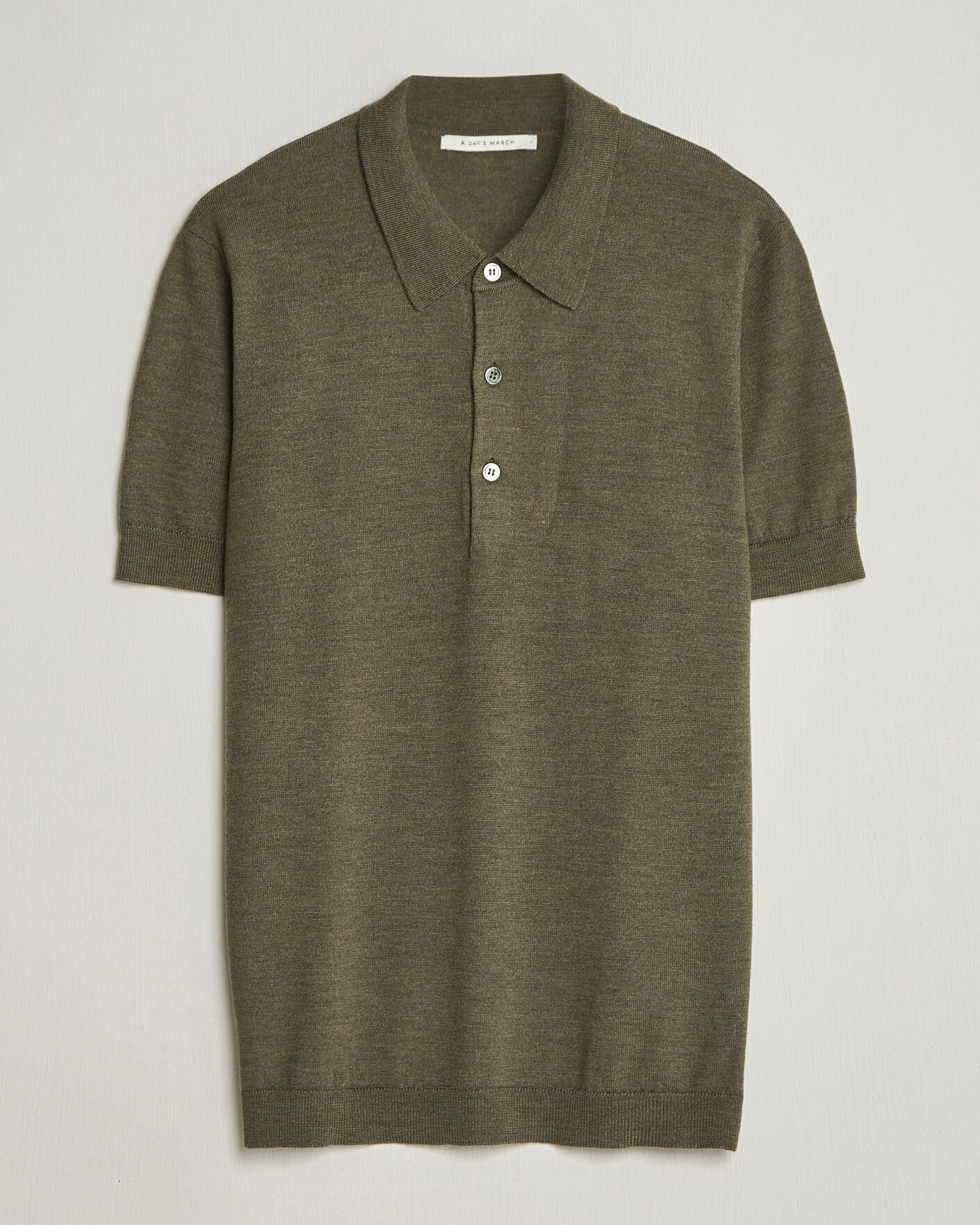 Herre | Pikéer | A Day's March | Rosehall Knitted Polo Forrest Green