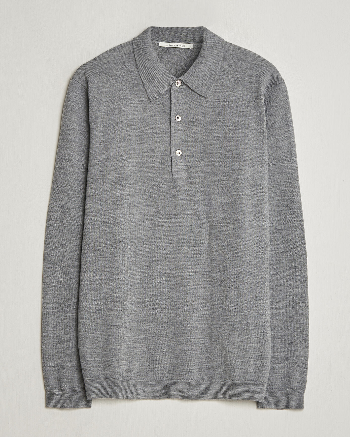 Herre | Gensere | A Day's March | Ambroz Merino Polo Grey Melange