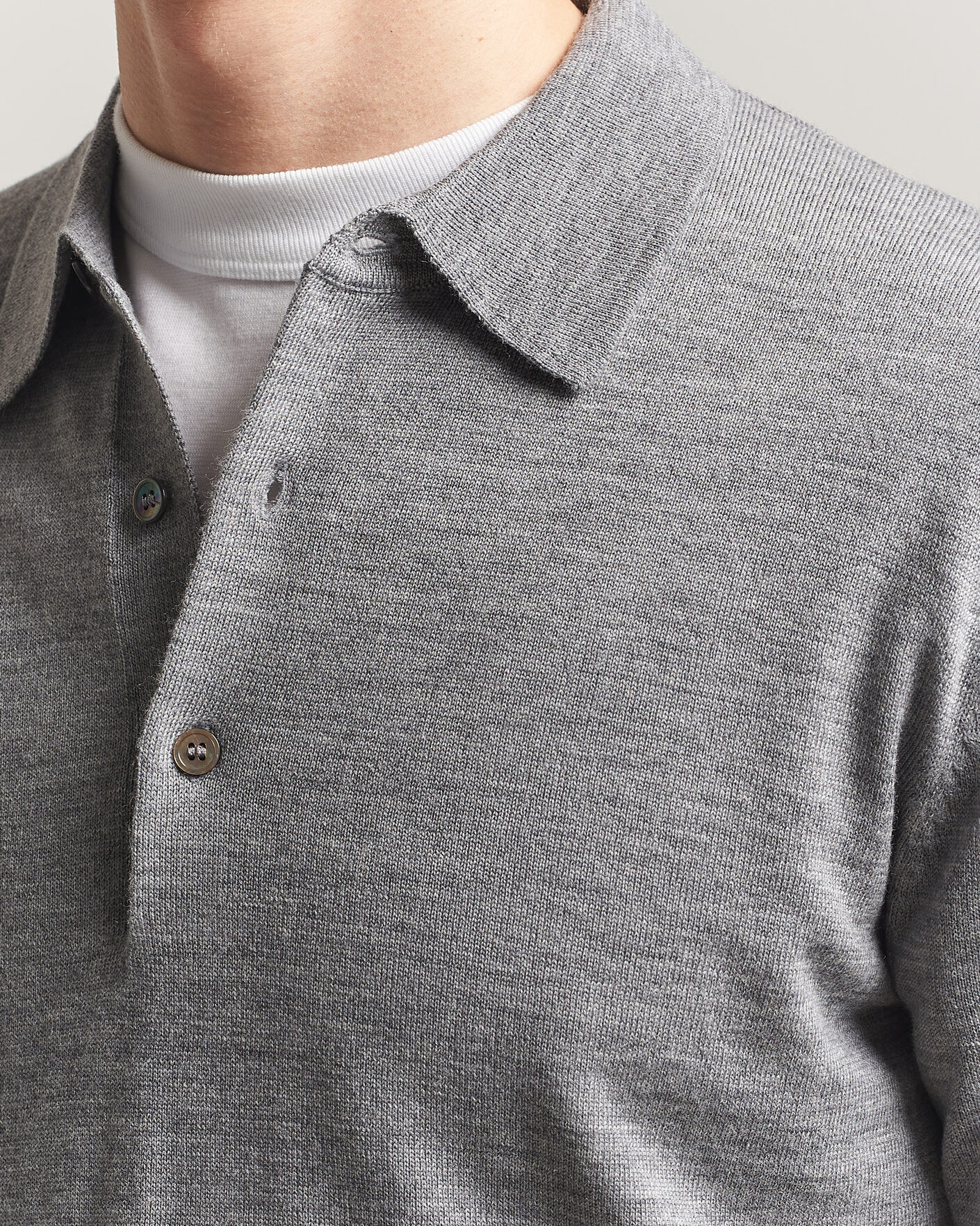 Herre | Gensere | A Day's March | Ambroz Merino Polo Grey Melange