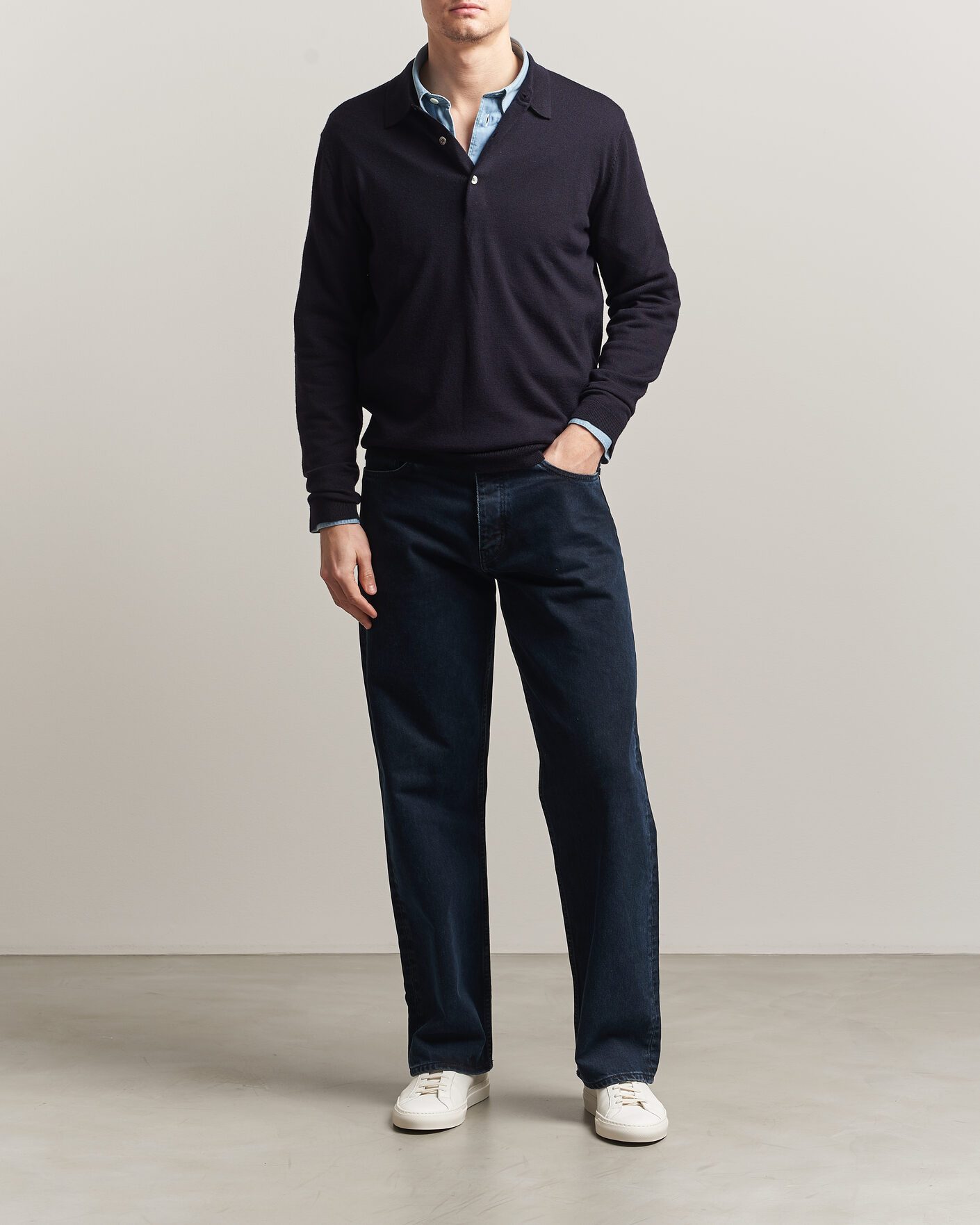 Herre | Gensere | A Day's March | Ambroz Merino Polo Navy
