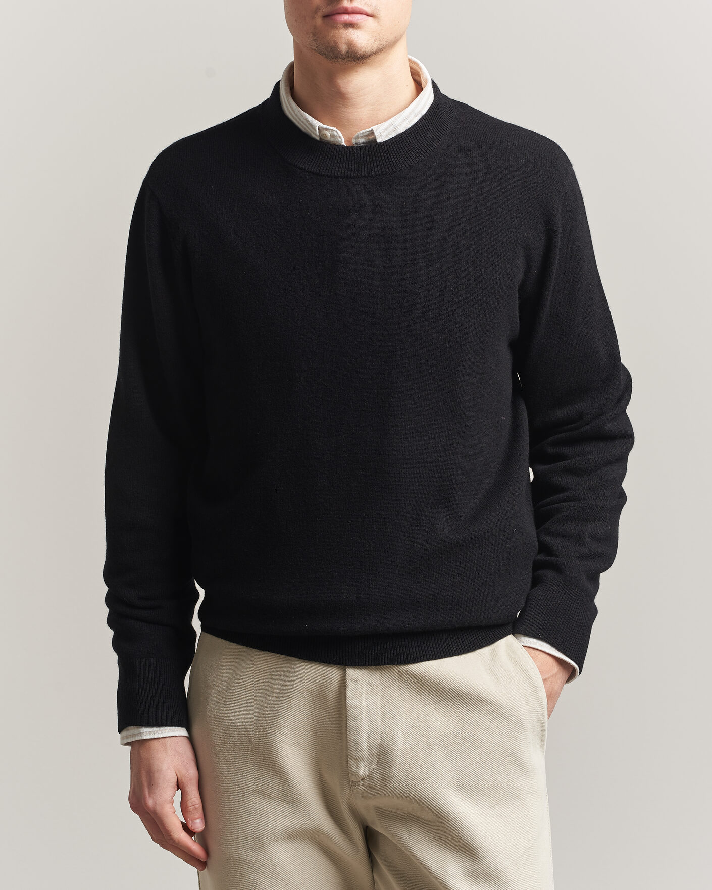 Herre | Gensere | A Day's March | Marlow Cashmere Blend Sweater Black