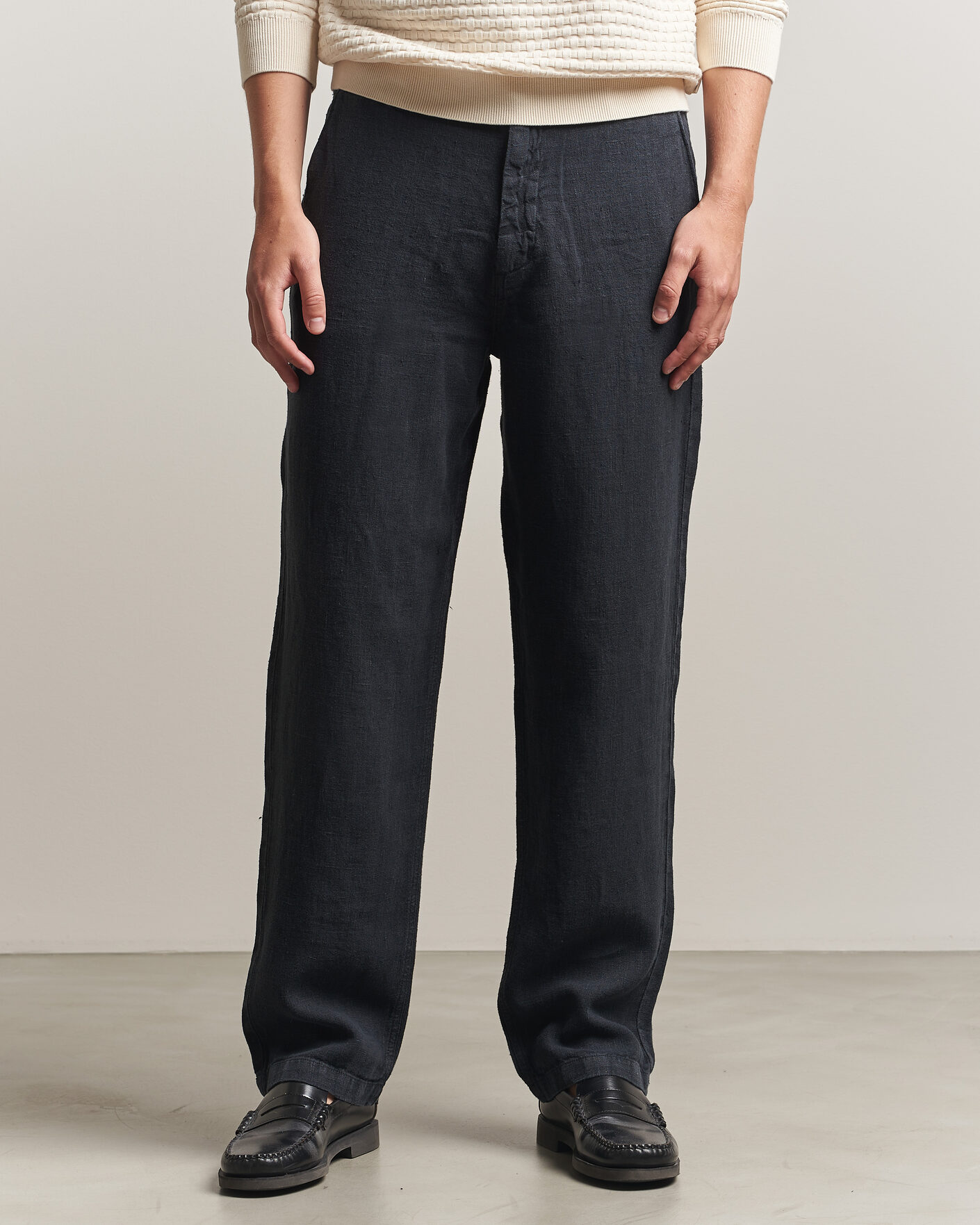 Herre | Bukser | A Day's March | Redwood Linen Trousers Black