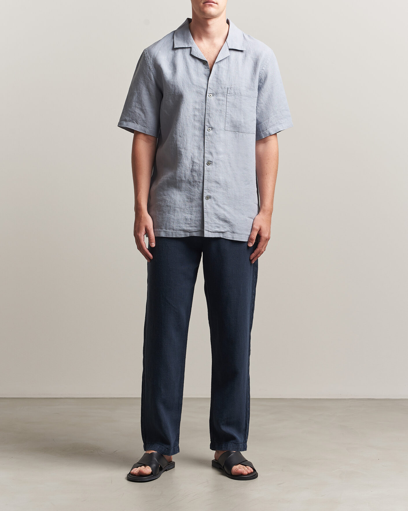 Herre | Bukser | A Day's March | Redwood Linen Trousers Navy