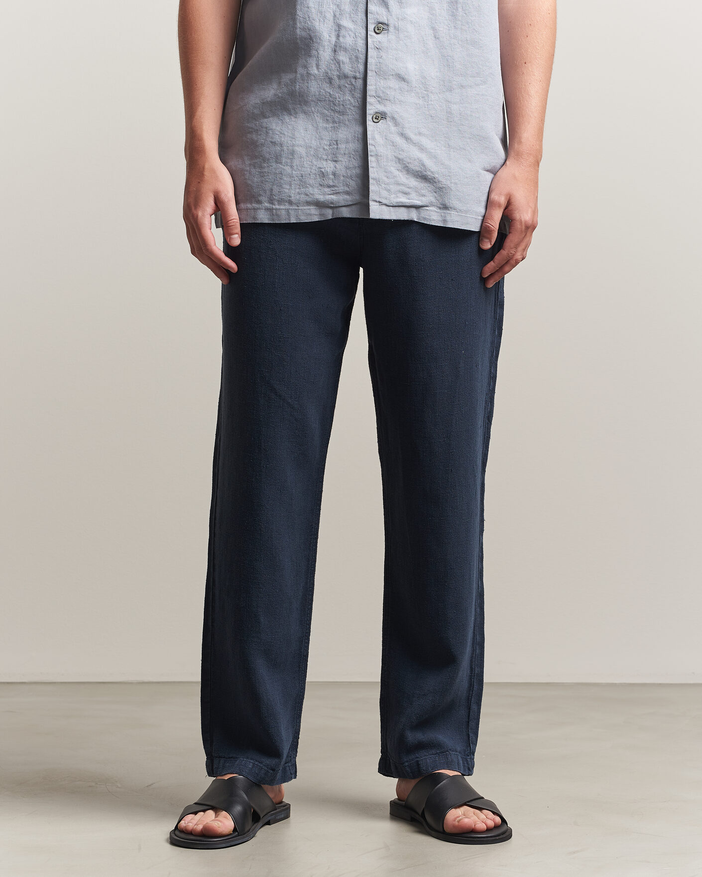 Herre | Bukser | A Day's March | Redwood Linen Trousers Navy
