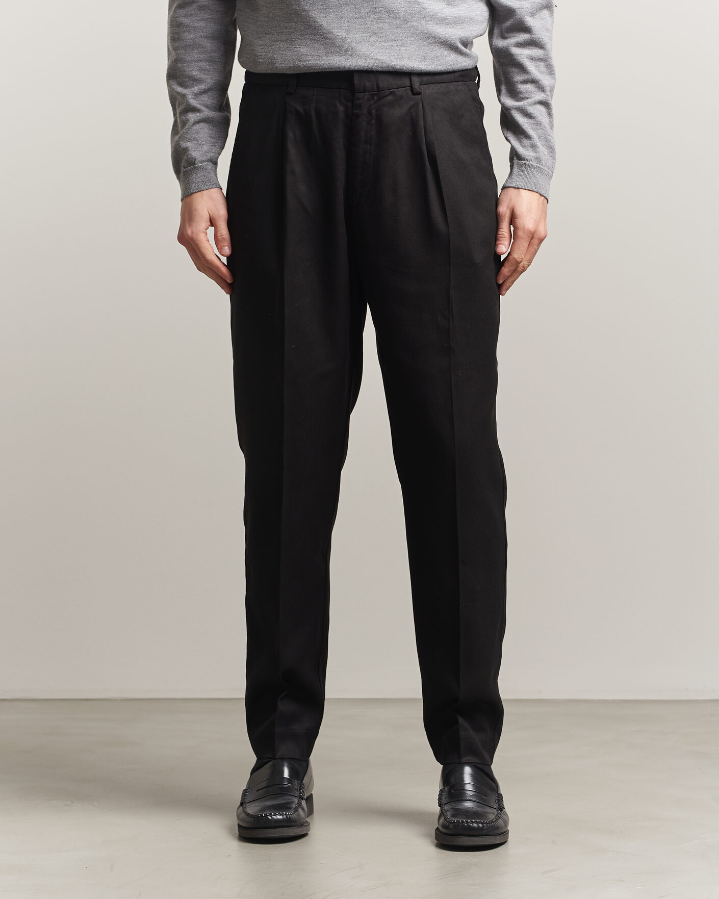 Herre | Bukser | A Day's March | Smart Lyocell Trousers Black