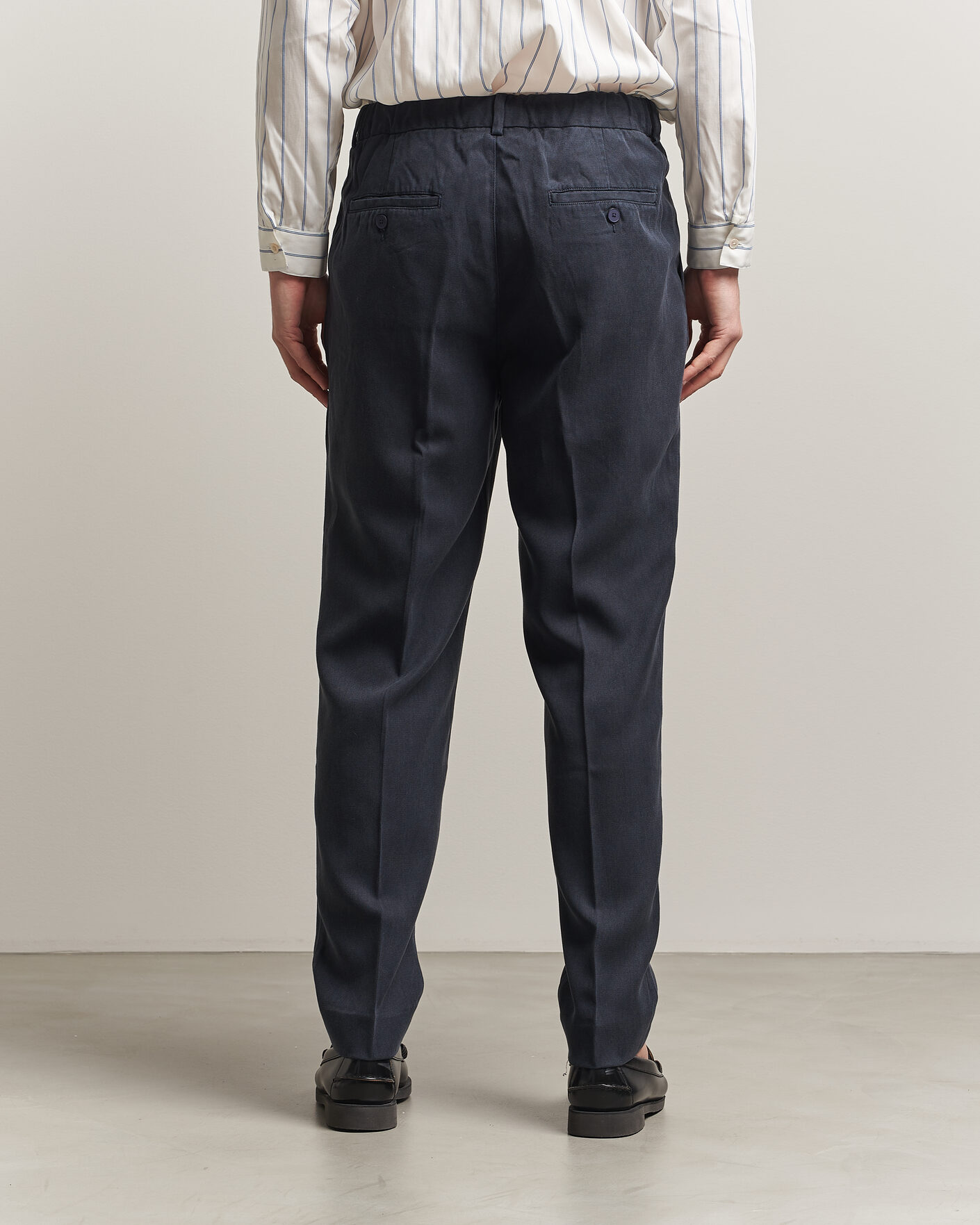 Herre | Bukser | A Day's March | Smart Lyocell Trousers Navy