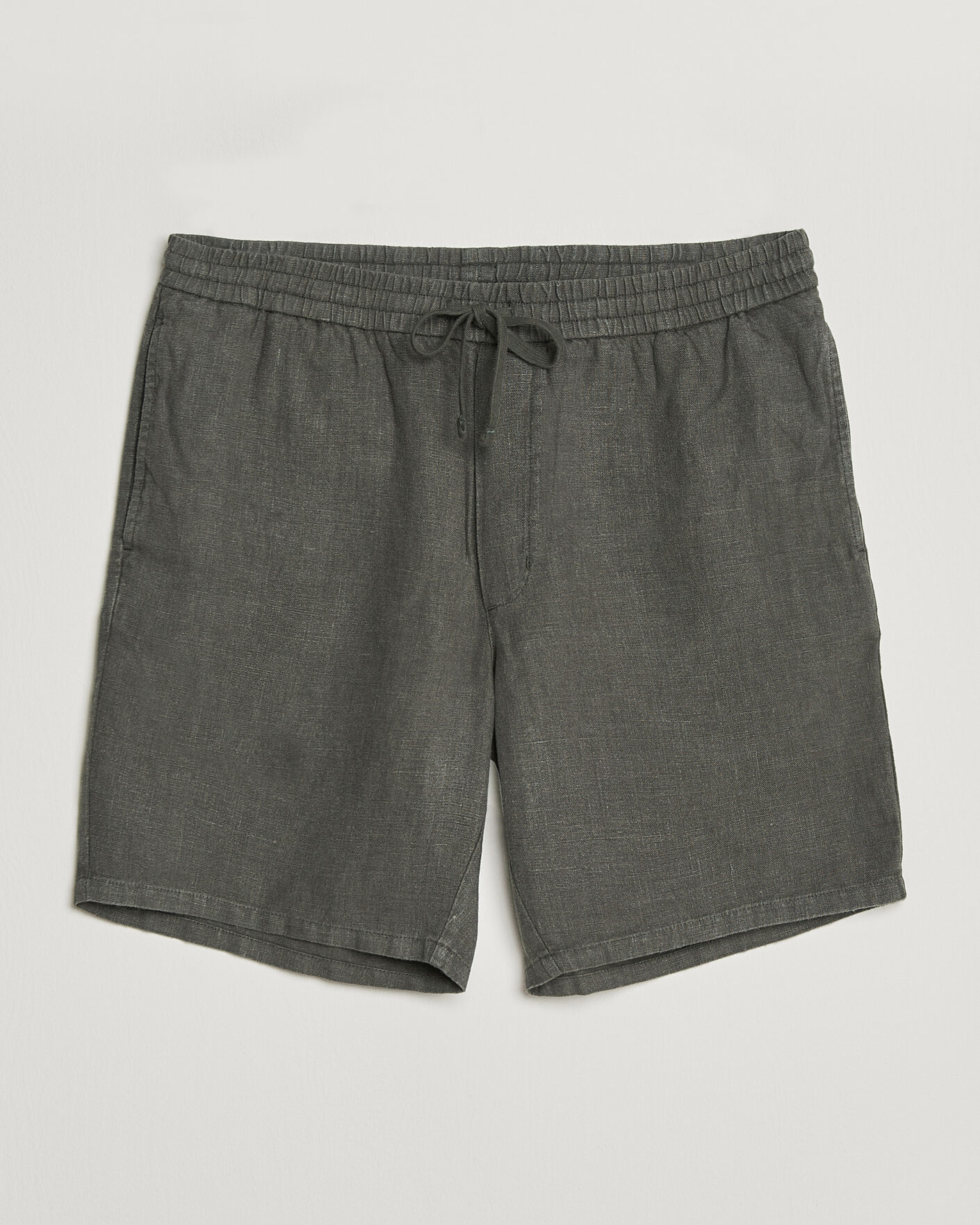 Herre | Shorts | A Day's March | Ipu Linen Drawstring Shorts Olive