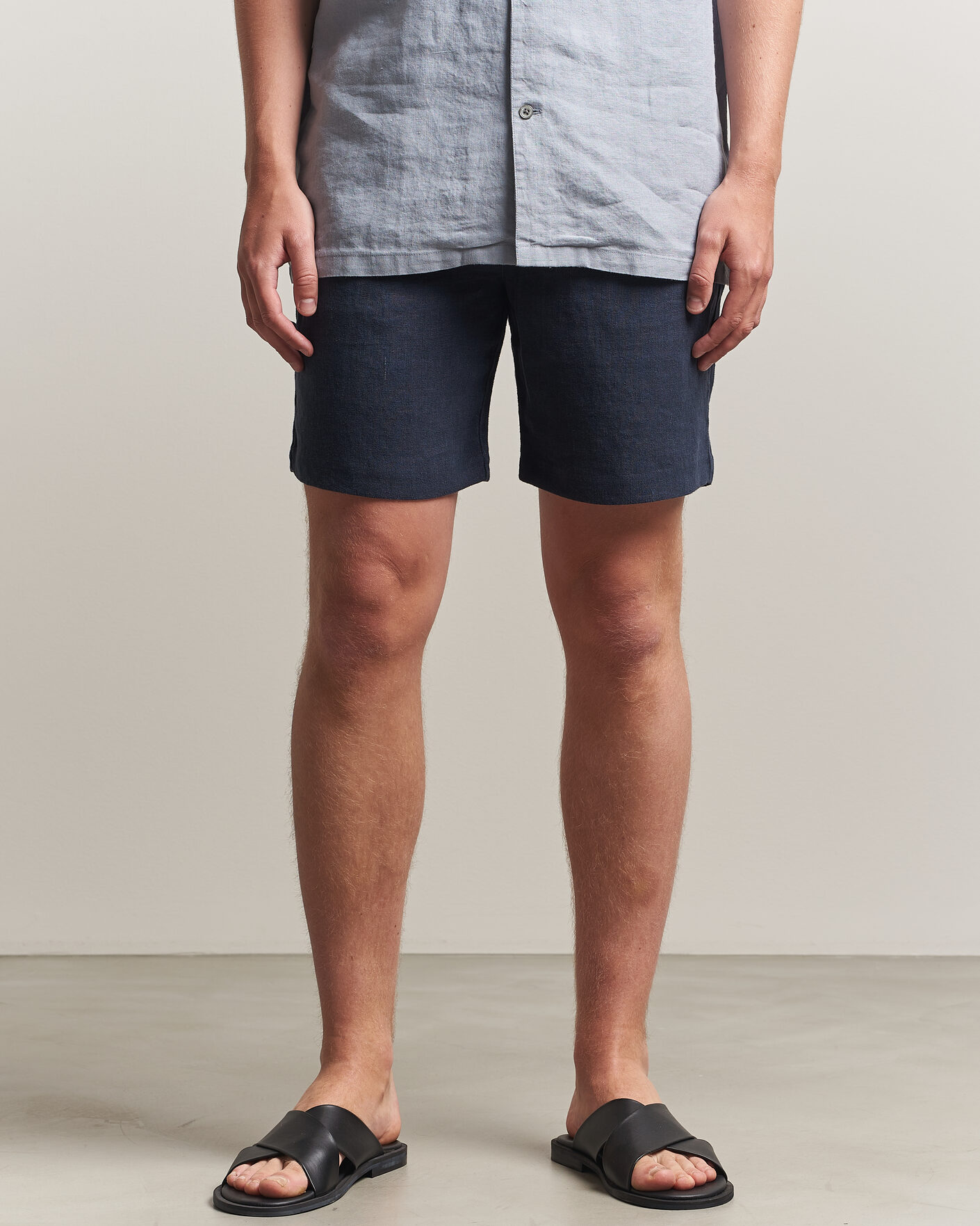 Herre | Shorts | A Day's March | Luny Linen Shorts Navy