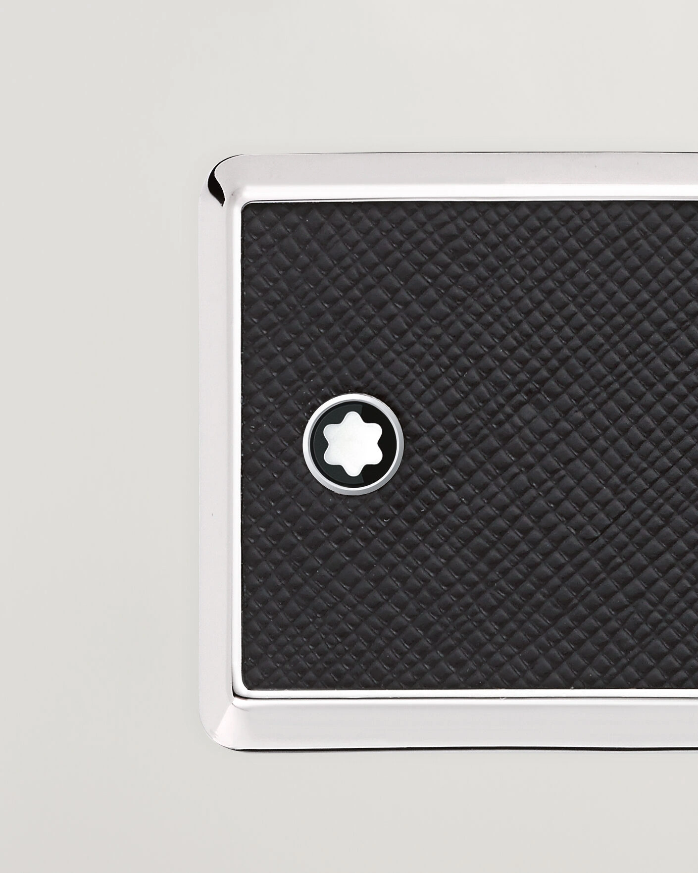 Herre | Belter | Montblanc | Marquetry Plate 30mm Leather Belt Black