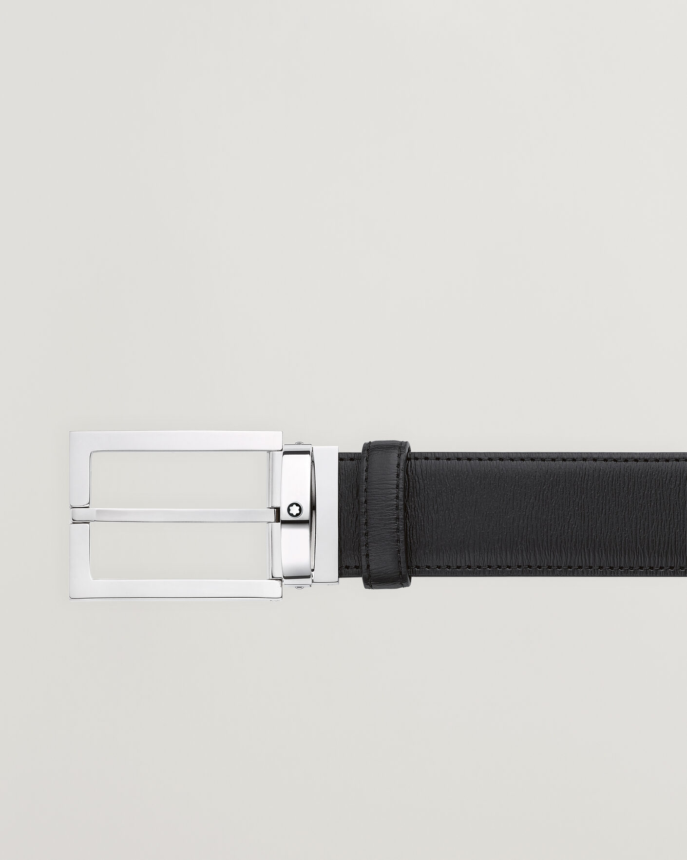 Herre | Belter | Montblanc | Rectangular 35mm Leather Belt Black