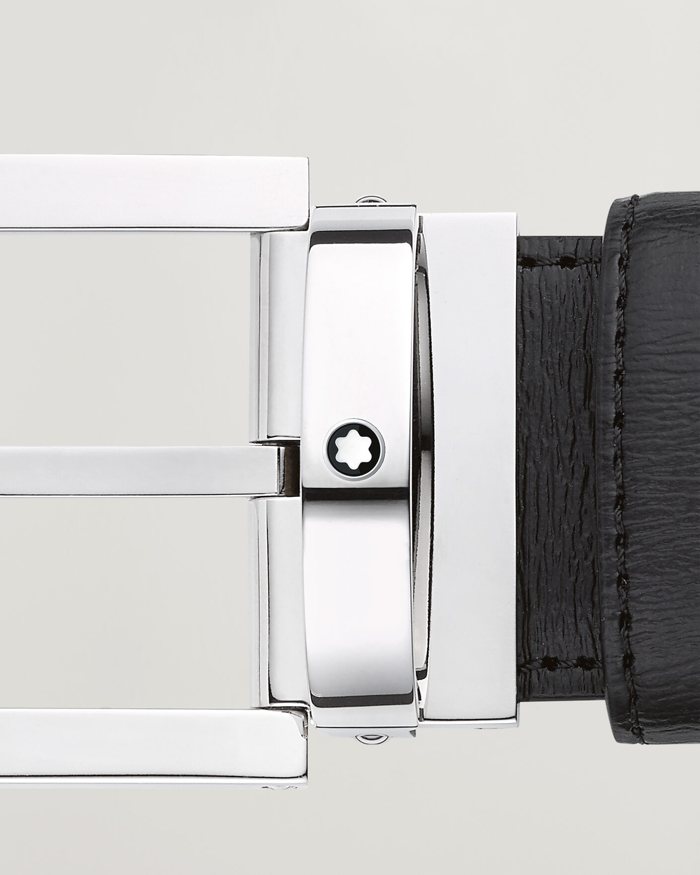 Herre | Belter | Montblanc | Rectangular 35mm Leather Belt Black