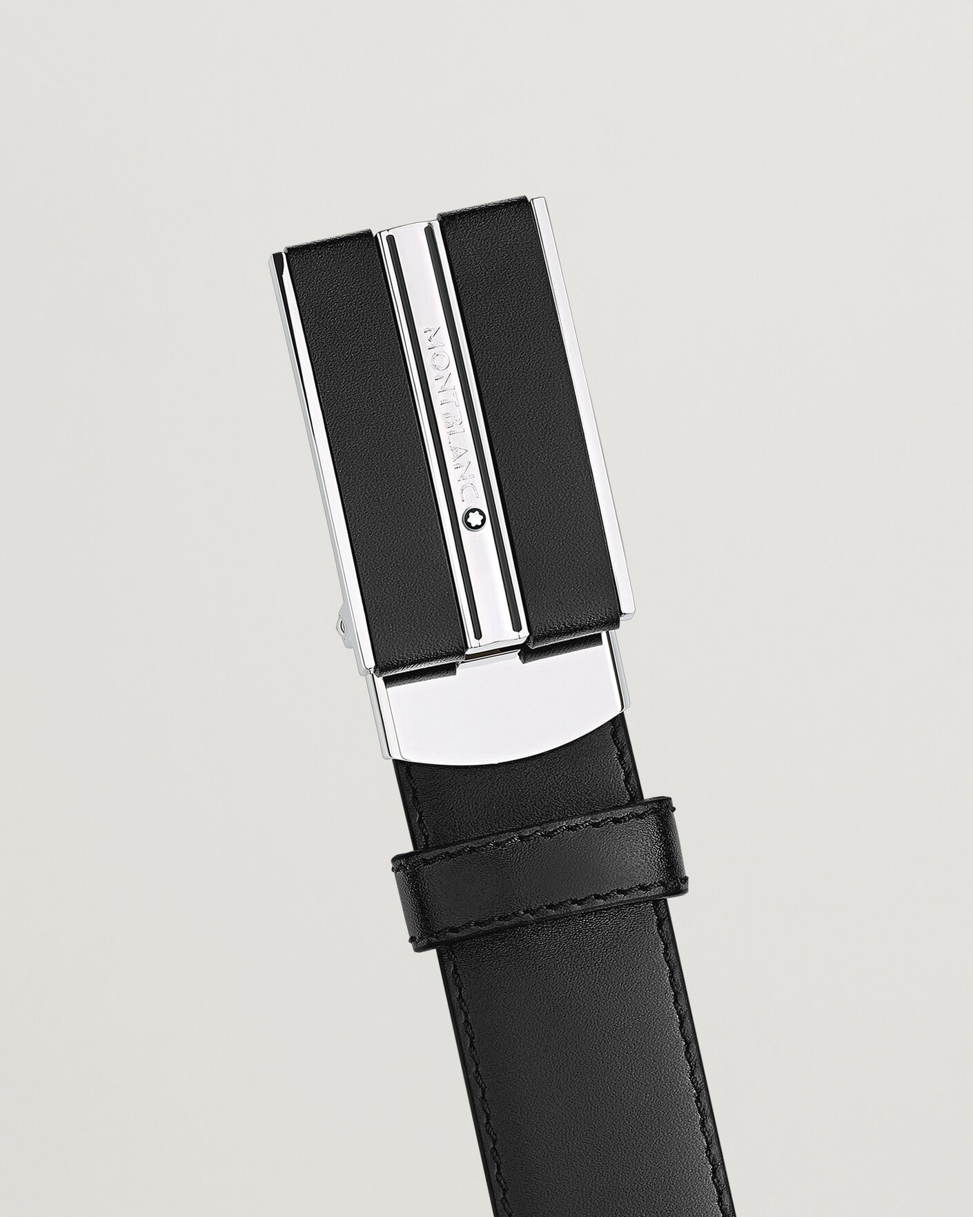 Herre | Belter | Montblanc | Plate 30mm Leather Belt Black