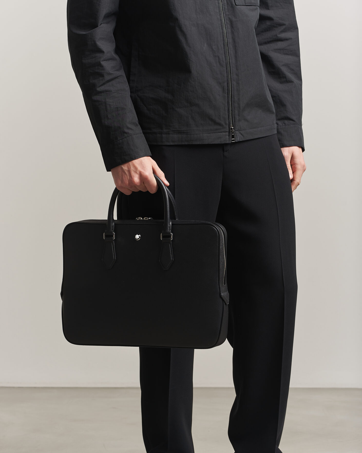 Herre | Vesker | Montblanc | Thin Sartorial Leather Briefcase Black