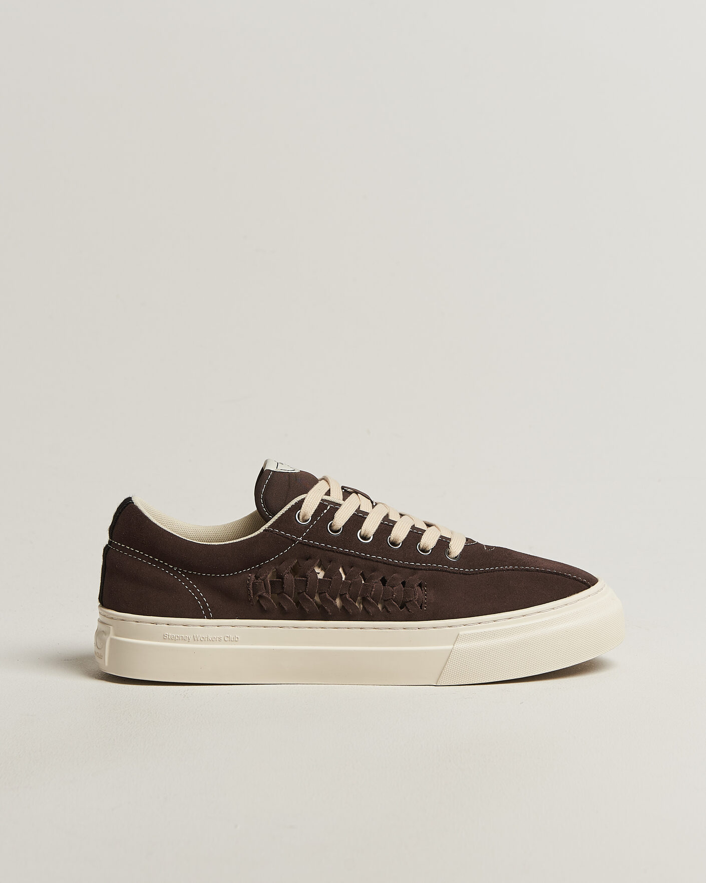 Herre | Sneakers | Stepney Workers Club | Dellow 02 Woven Suede Sneaker Dark Brown