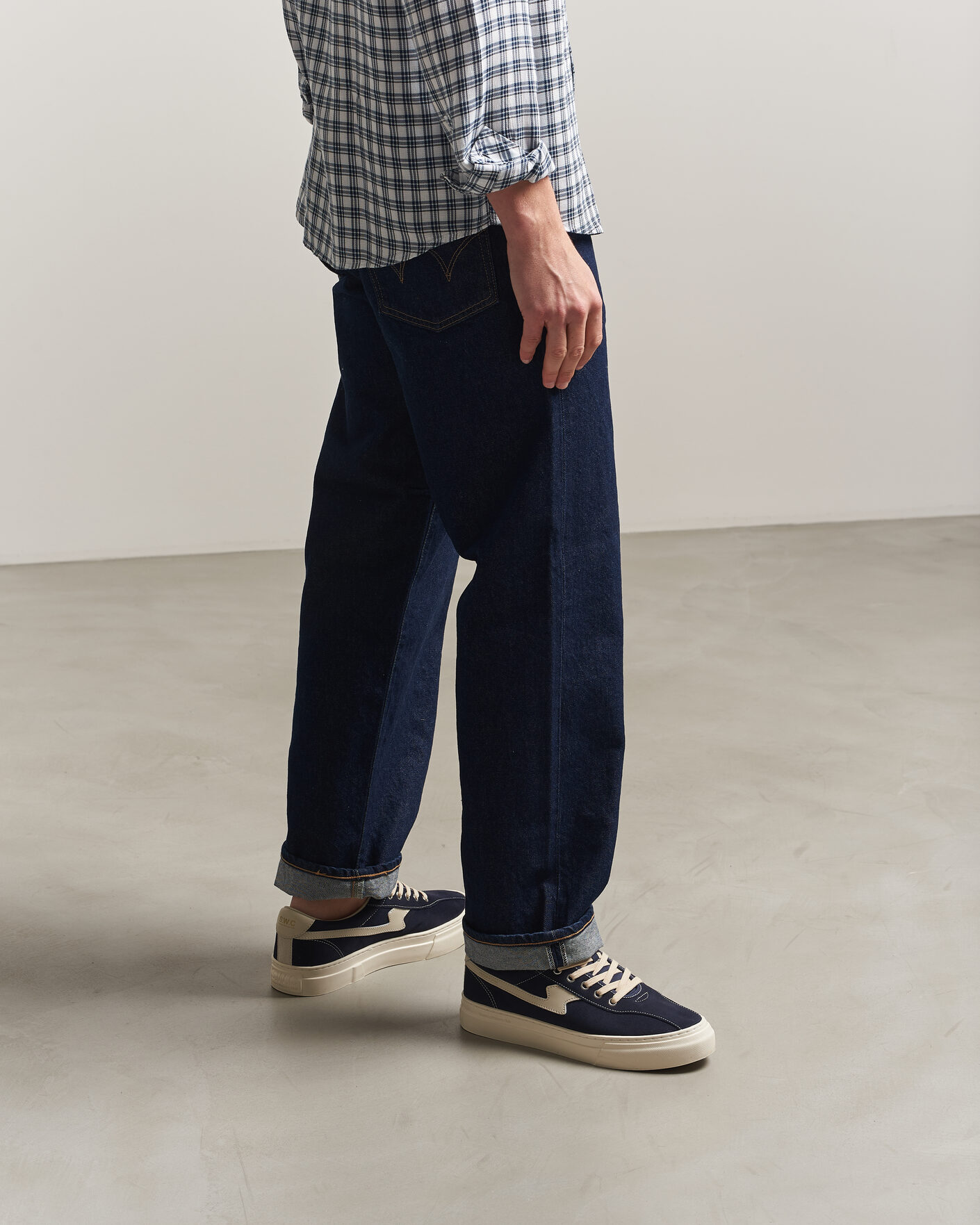 Herre | Sneakers | Stepney Workers Club | Dellow S-Strike Cupsole Suede Sneaker Navy