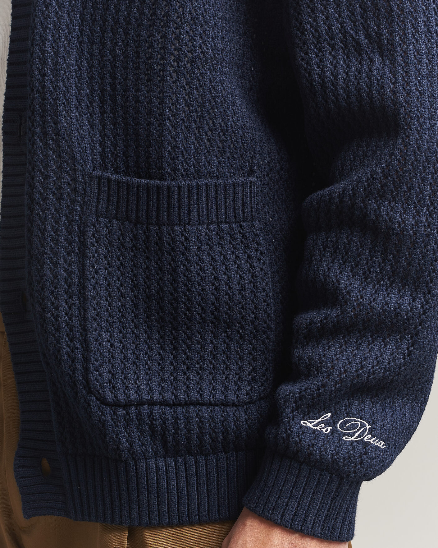 Herre | Gensere | LES DEUX | Prince Lace Knitted Cardigan Dark Navy