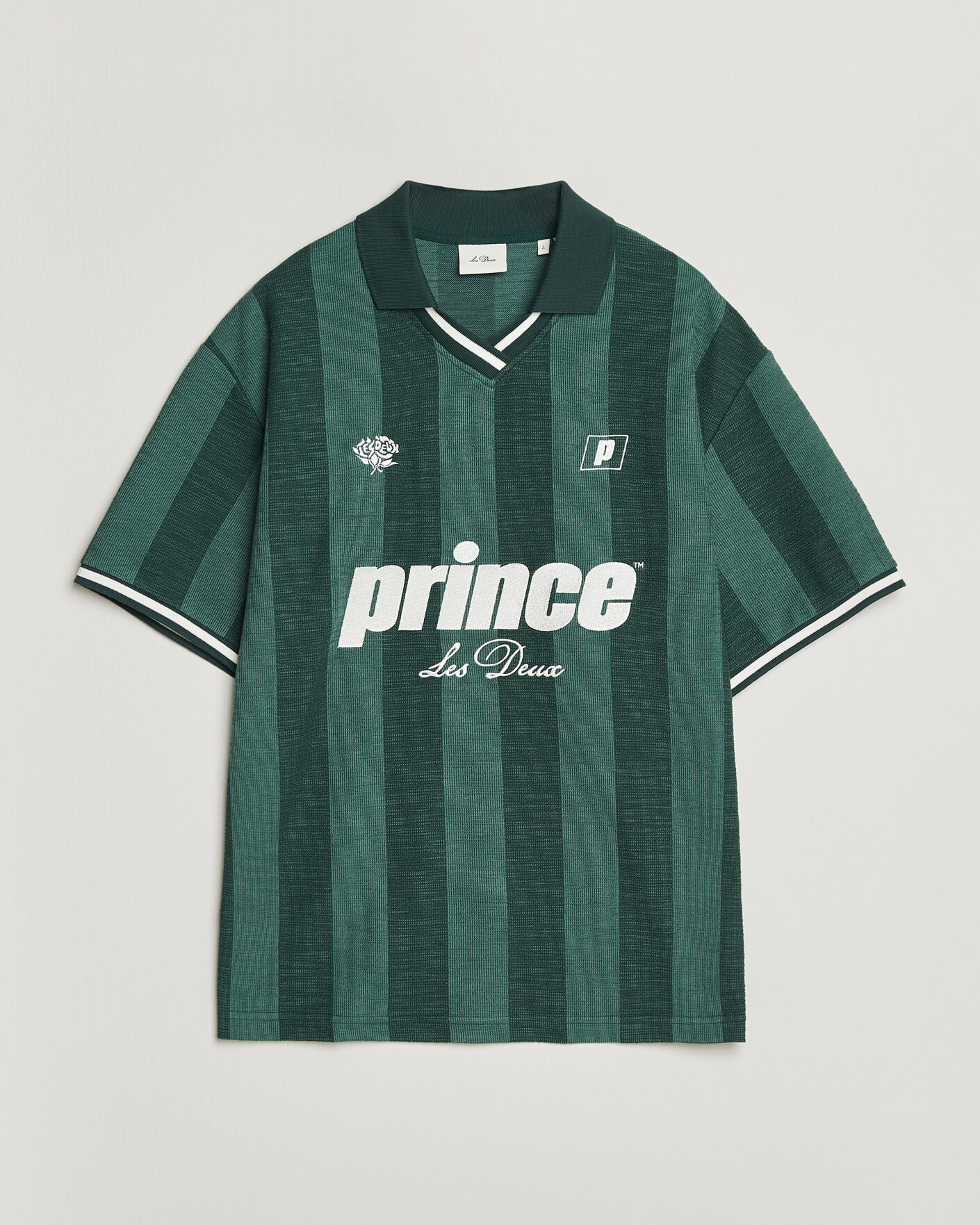 Herre | Pikéer | LES DEUX | Prince Stripe Jaquard Polo Pineneedle Green