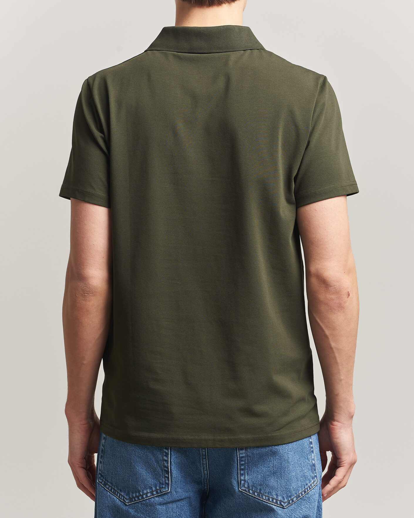 Herre | Pikéer | Filippa K | Soft Lycra Polo T-Shirt Midnight Olive