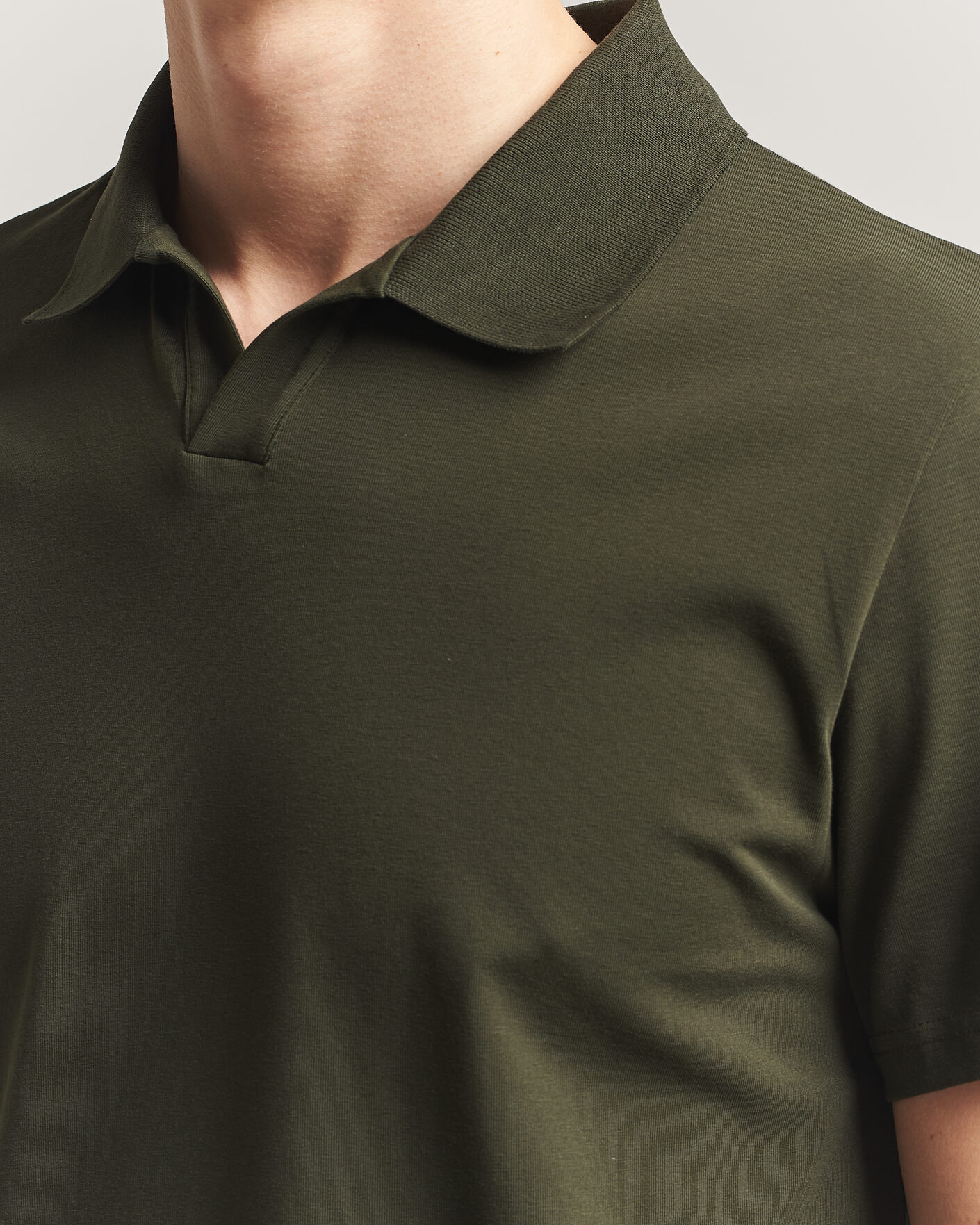 Herre | Pikéer | Filippa K | Soft Lycra Polo T-Shirt Midnight Olive