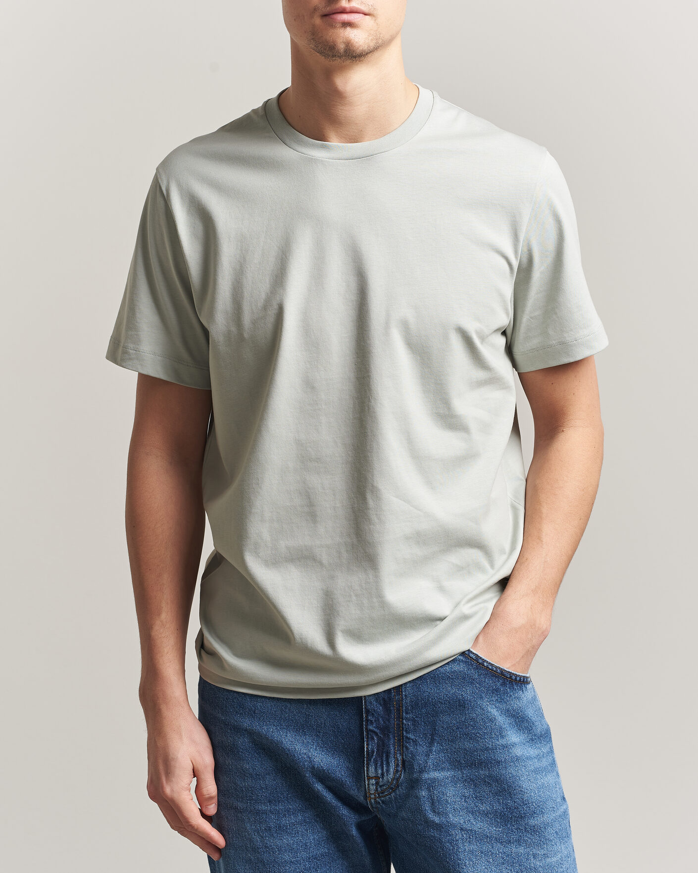 Herre | T-Shirts | Filippa K | Filip Crew Neck T-Shirt Silver Grey