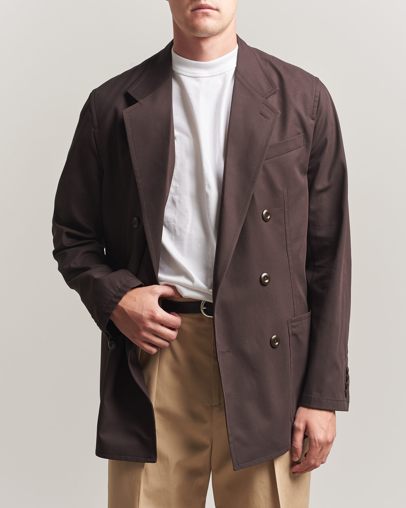 Herre | Dressjakker | Filippa K | Reese Cotton Double Breasted Blazer Dark Chocolate