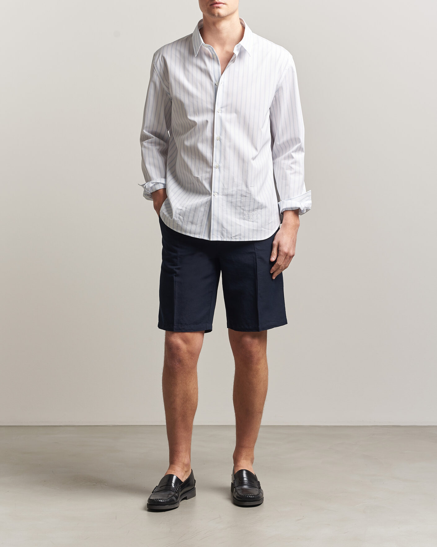 Herre | Shorts | Filippa K | Theo Relaxed Linen/Cotton Drawstring Shorts Navy
