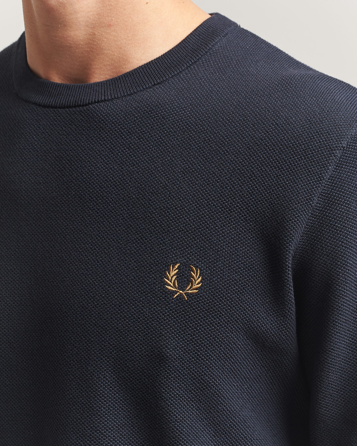 Herre | Gensere | Fred Perry | Piqué Stitched Sweater Navy