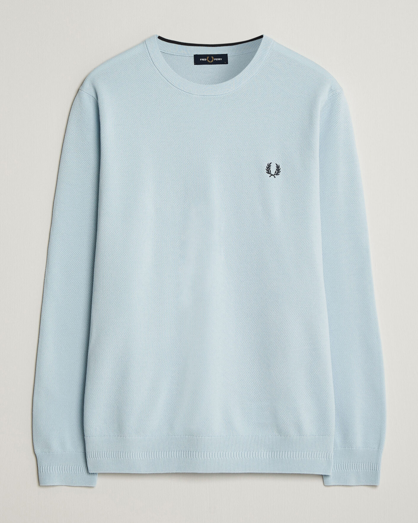 Herre | Gensere | Fred Perry | Piqué Stitched Sweater Light Ice