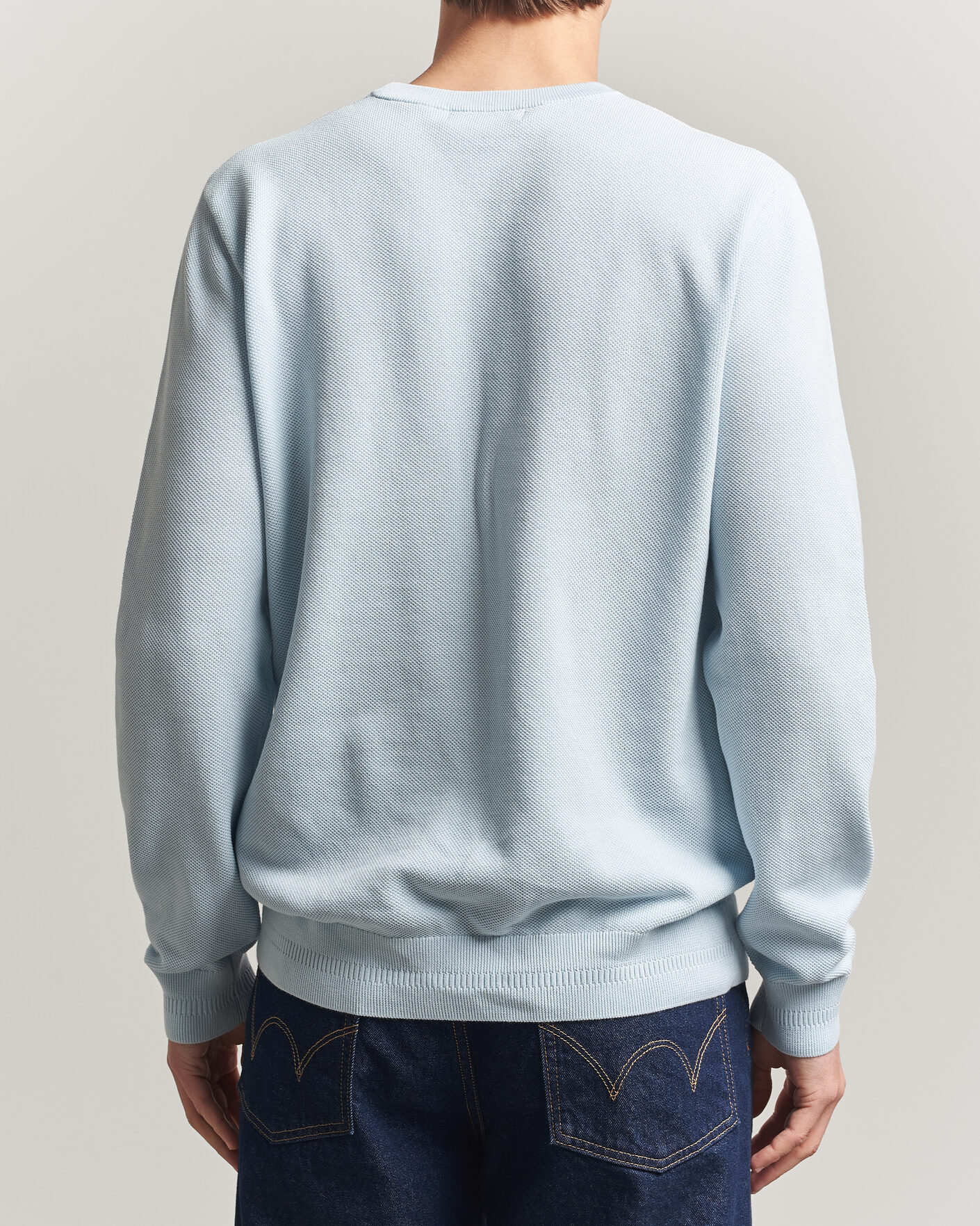 Herre | Gensere | Fred Perry | Piqué Stitched Sweater Light Ice
