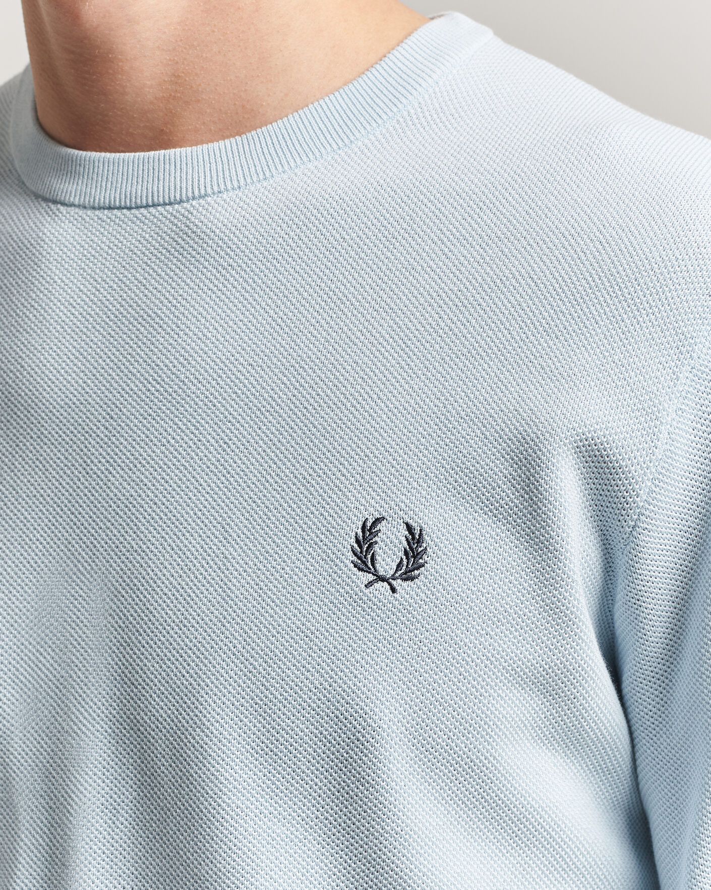 Herre | Gensere | Fred Perry | Piqué Stitched Sweater Light Ice