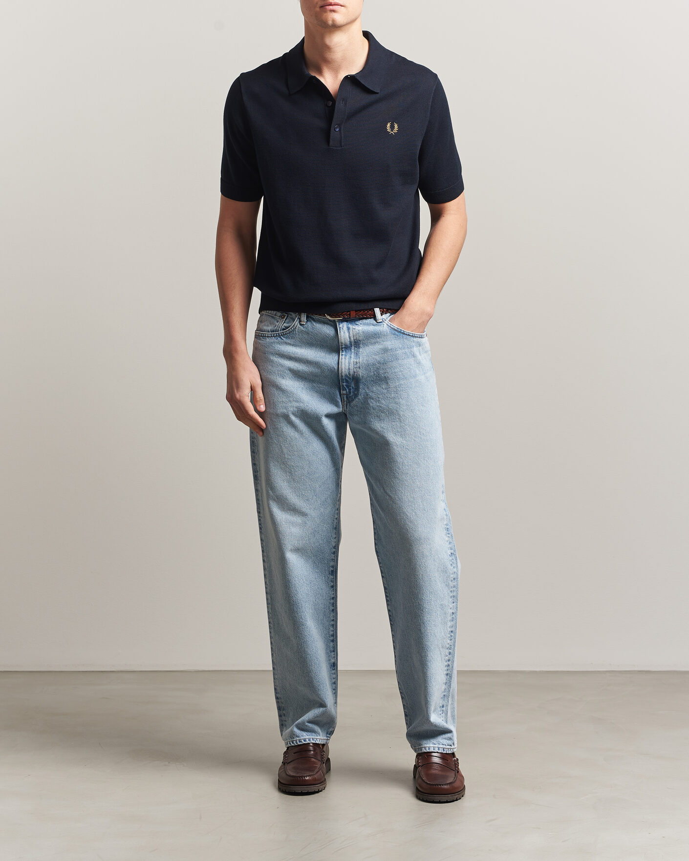 Herre | Pikéer | Fred Perry | Cotton Knitted Polo Navy