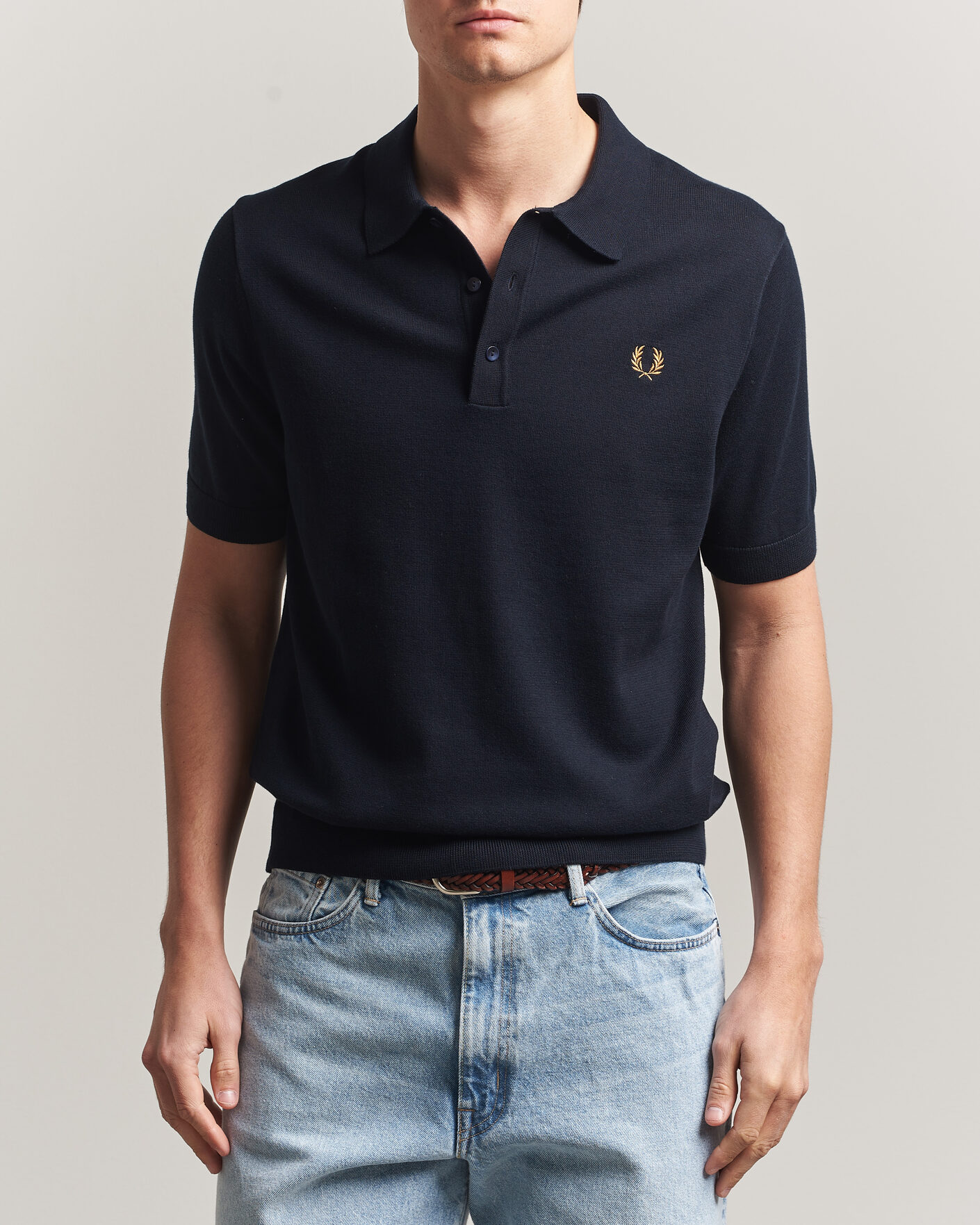 Herre | Pikéer | Fred Perry | Cotton Knitted Polo Navy