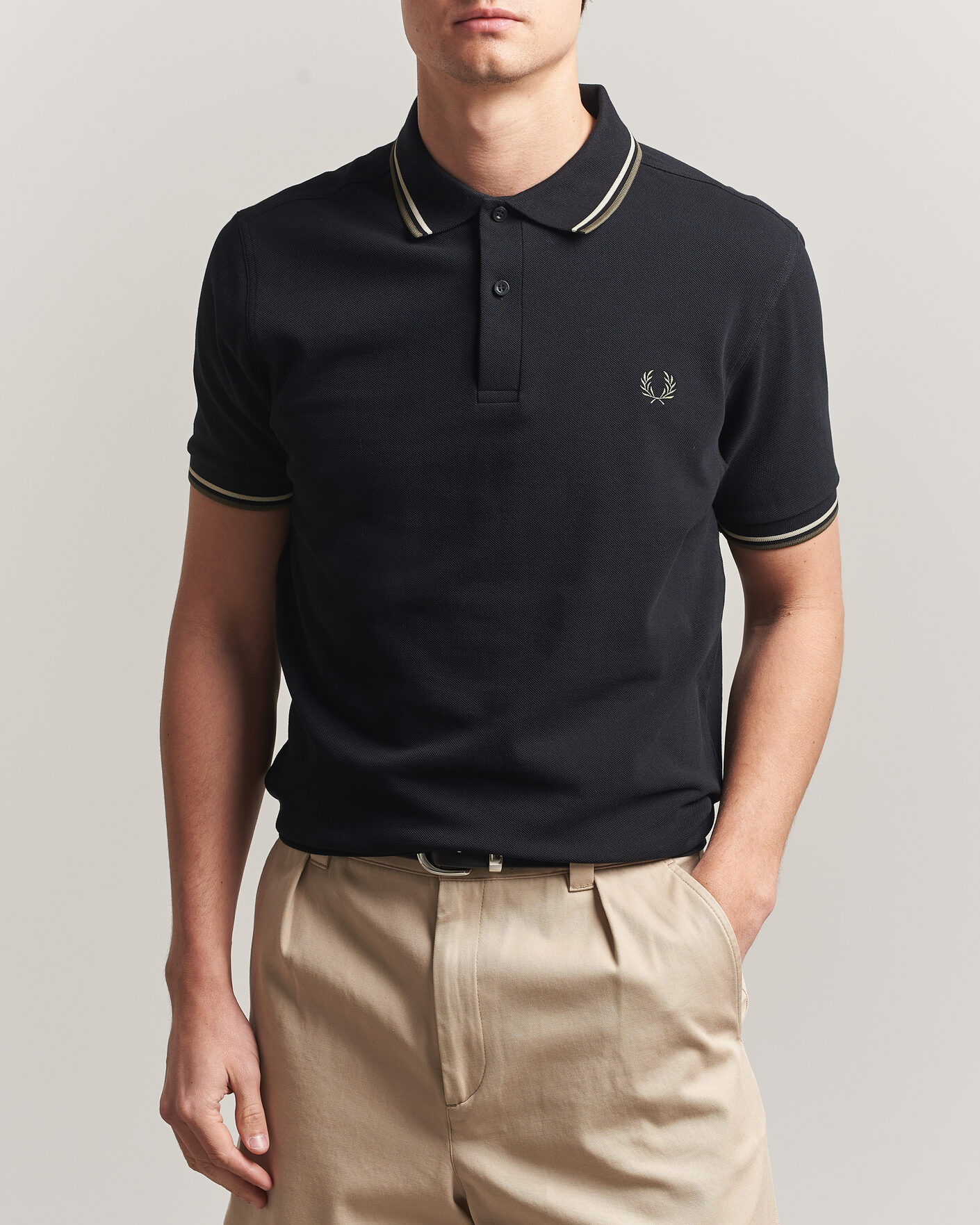 Herre | Pikéer | Fred Perry | Twin Tipped Polo Shirt Black