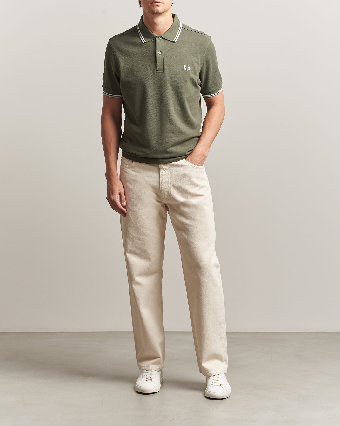 Herre | Pikéer | Fred Perry | Twin Tipped Polo Shirt Laurel Wreath Green