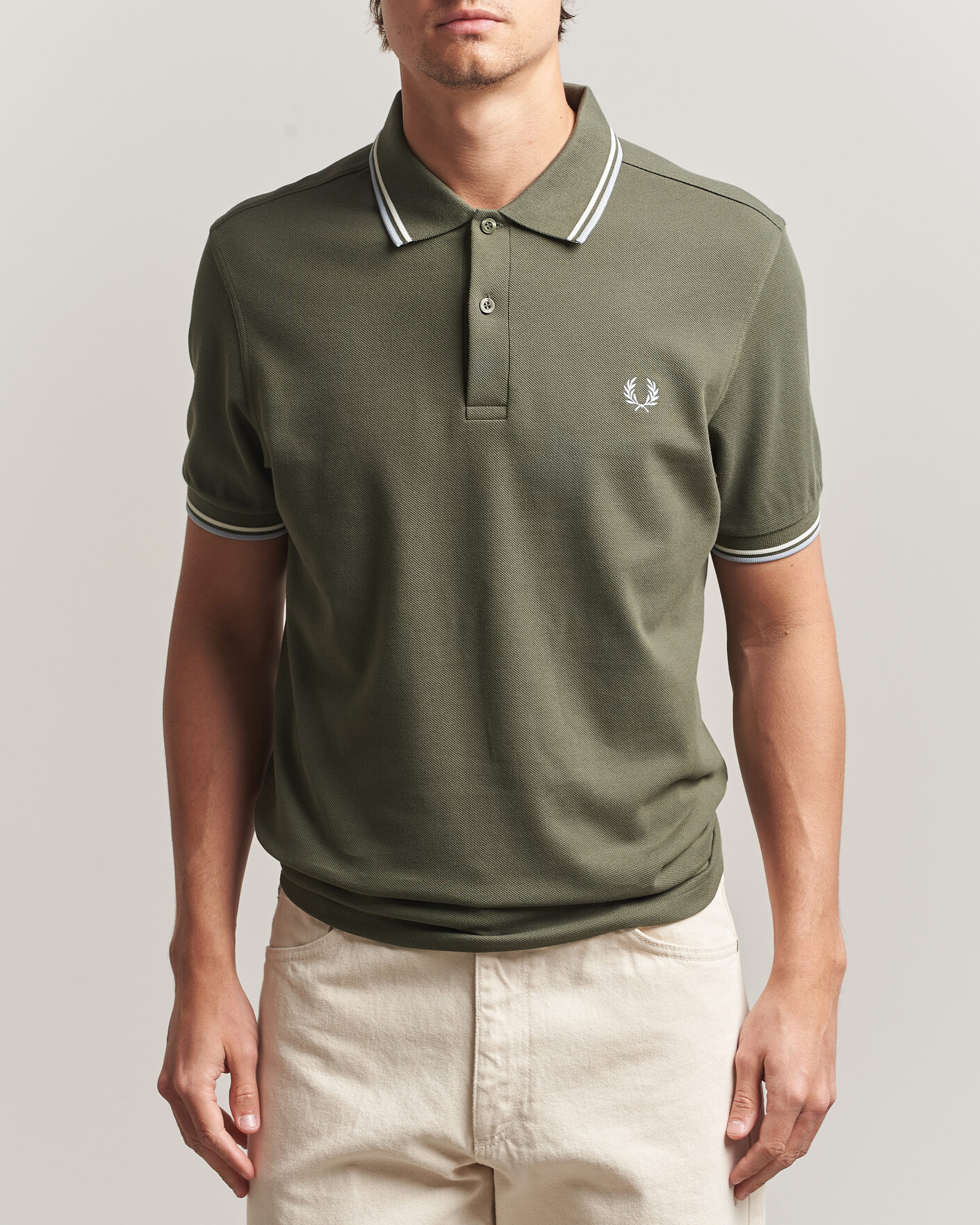 Herre | Pikéer | Fred Perry | Twin Tipped Polo Shirt Laurel Wreath Green