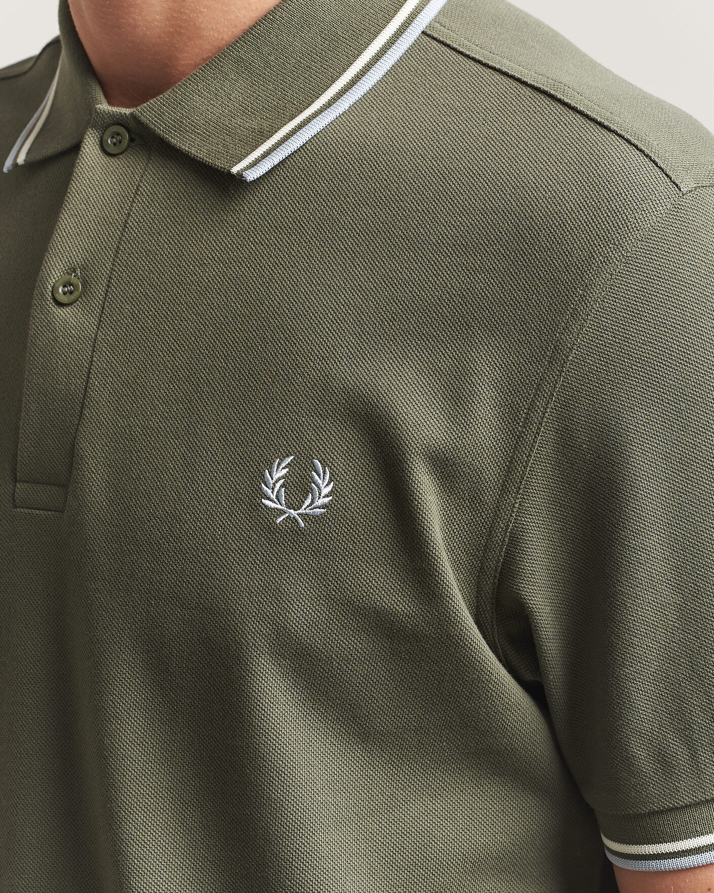 Herre | Pikéer | Fred Perry | Twin Tipped Polo Shirt Laurel Wreath Green