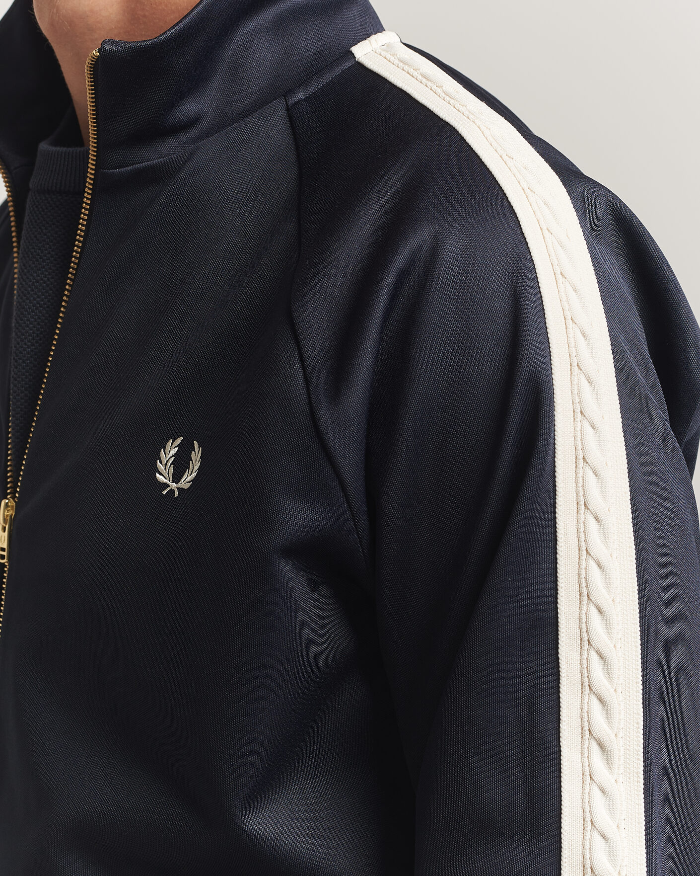 Herre | Gensere | Fred Perry | Cable Taped Track Jacket Navy