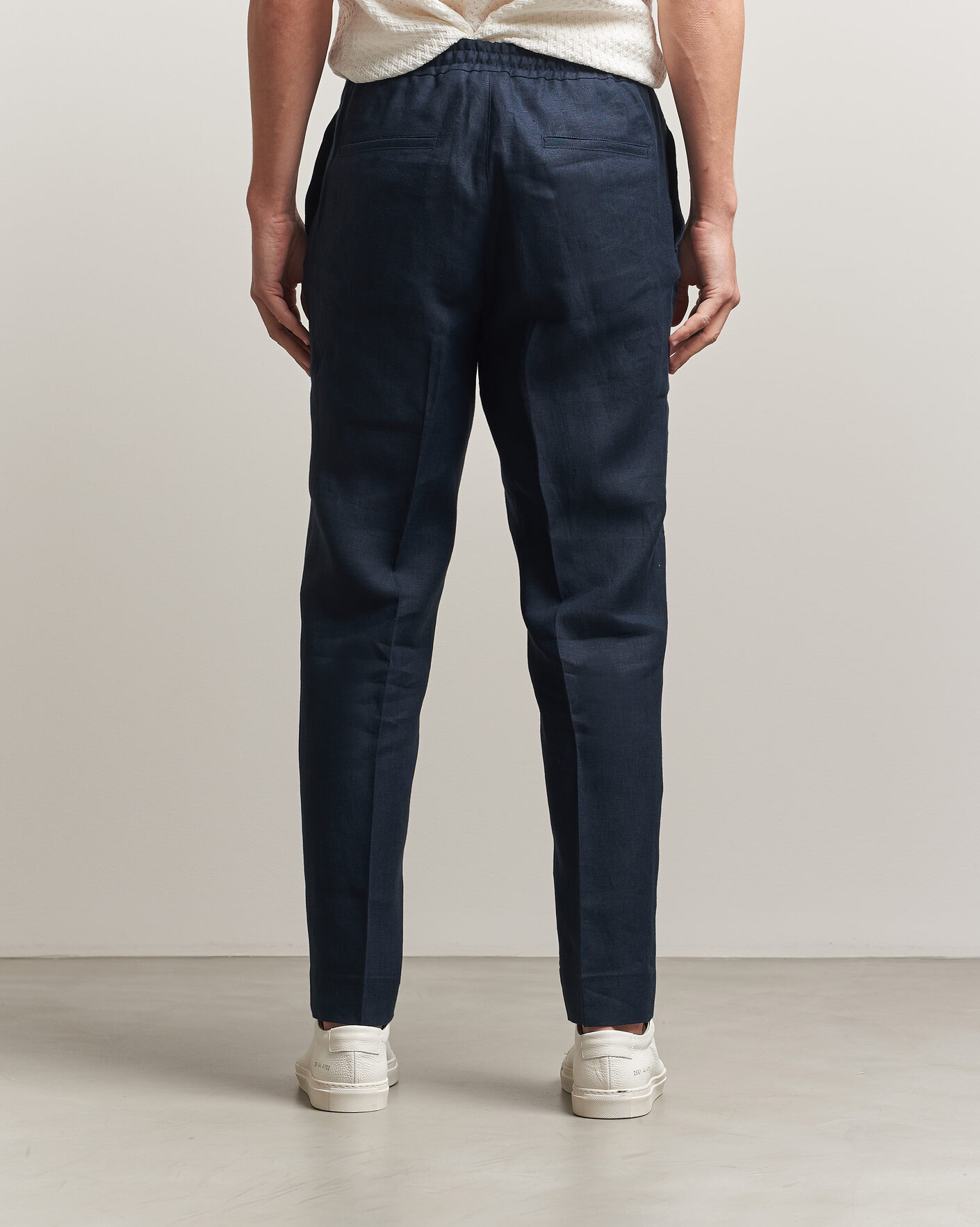 Herre | Bukser | J.Lindeberg | Soren Drape Linen Pants Navy