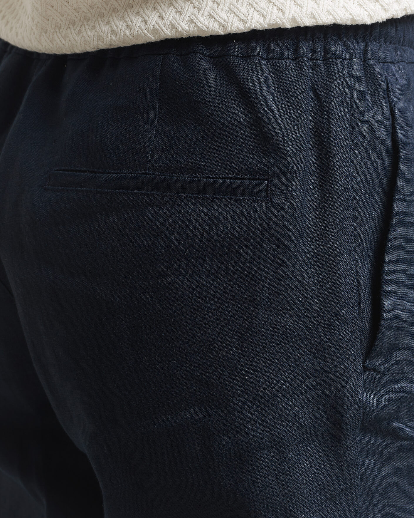 Herre | Bukser | J.Lindeberg | Soren Drape Linen Pants Navy