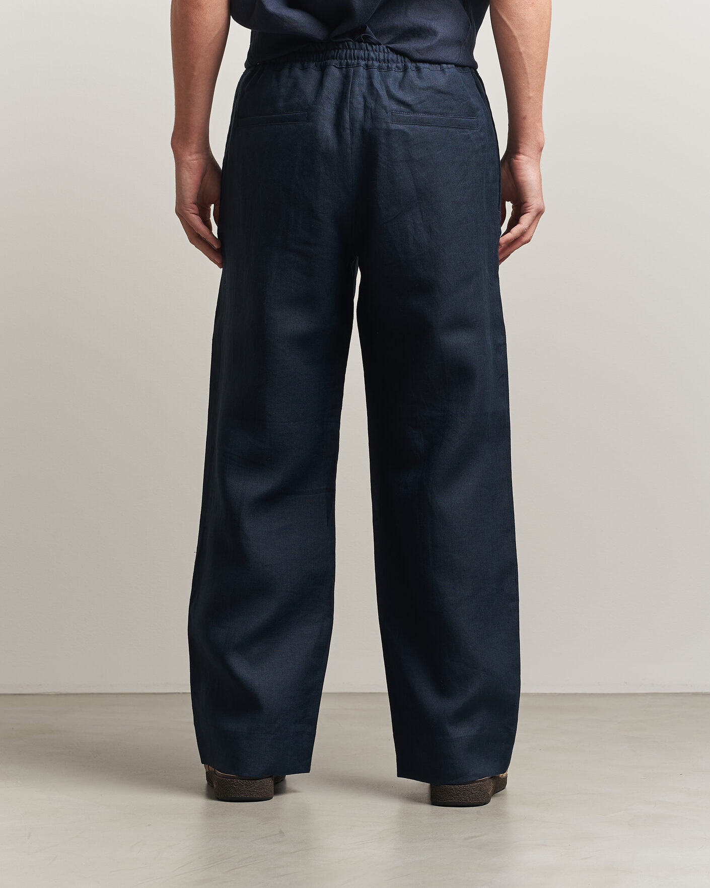 Herre | Bukser | J.Lindeberg | Noah Drape Linen Pants Navy