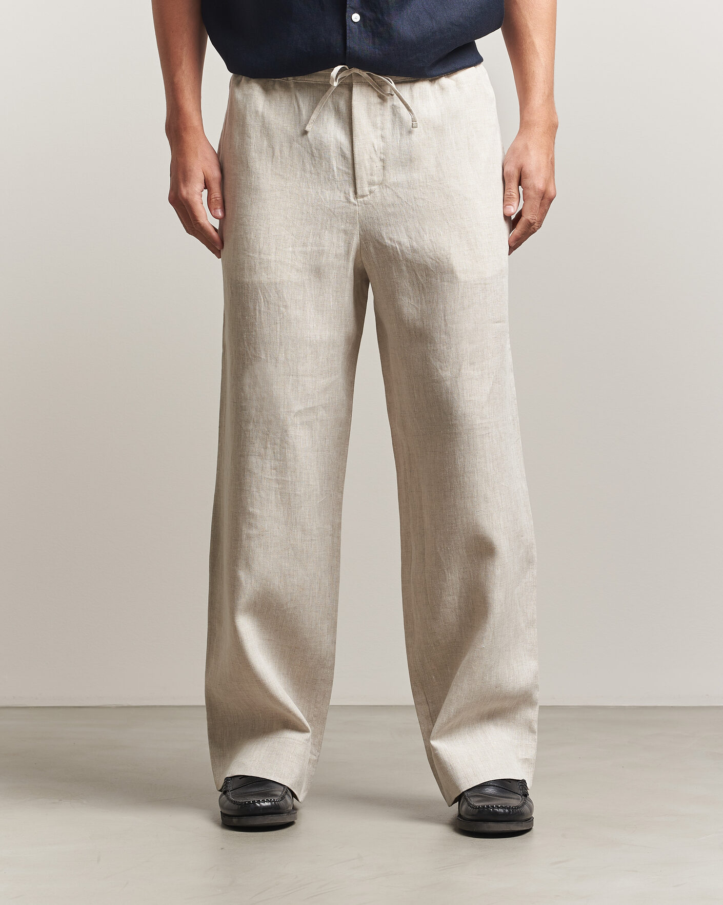 Herre | Bukser | J.Lindeberg | Noah Drape Linen Pants Moonbeam