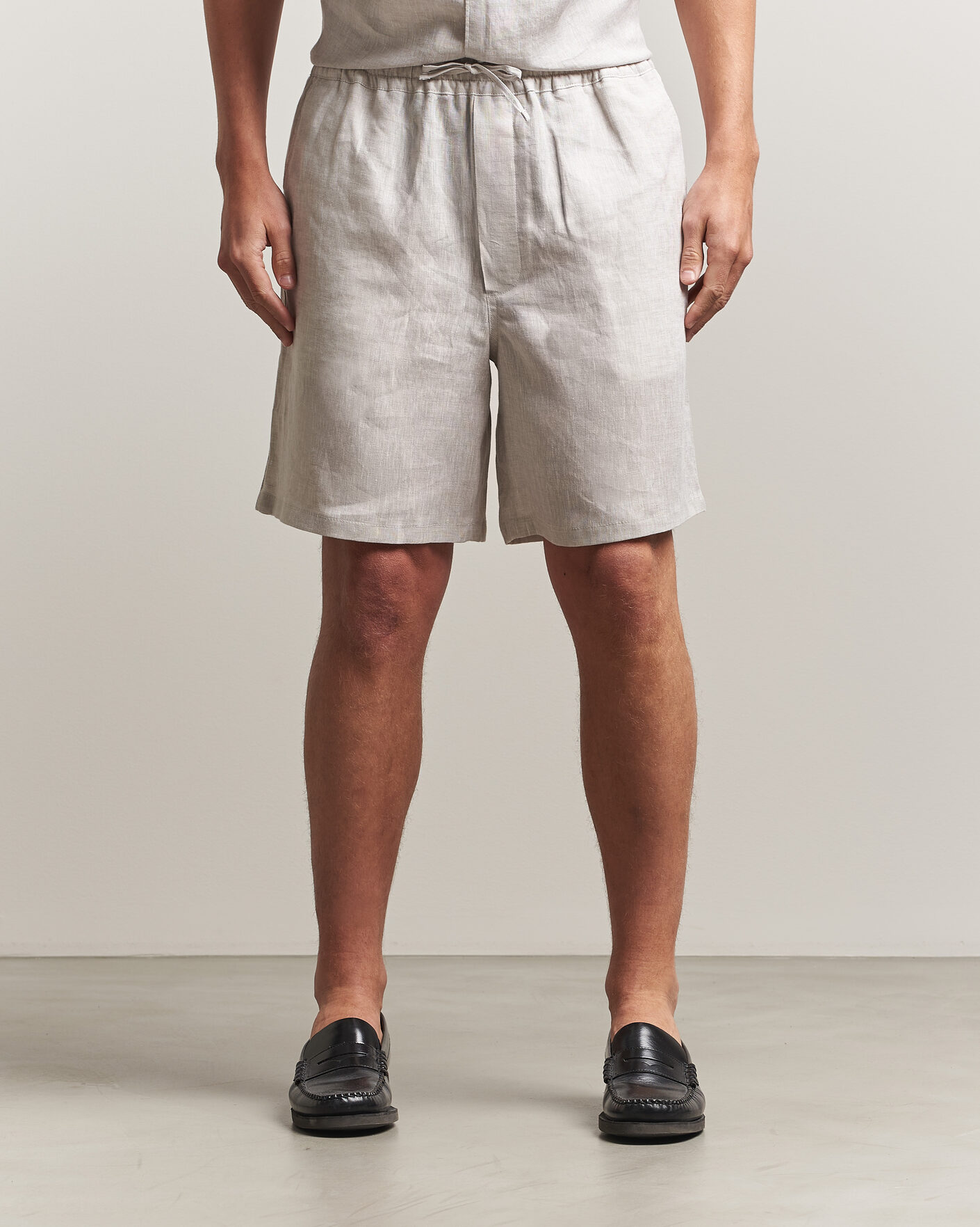 Herre | Shorts | J.Lindeberg | Joff Linen Drawstring Shorts Moonbeam