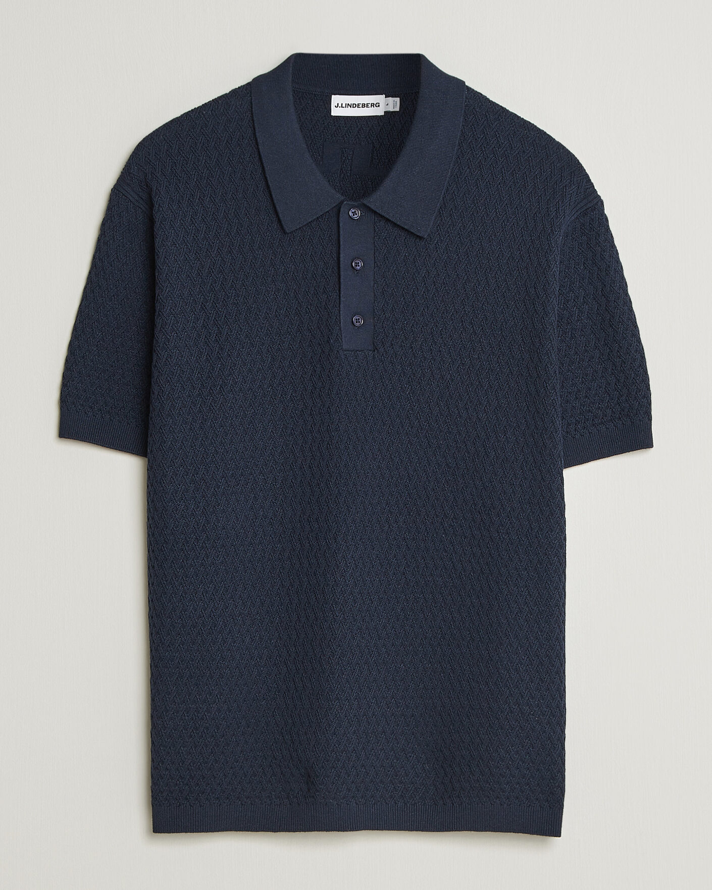 Herre | Pikéer | J.Lindeberg | Jacques Structured Knitted Polo Navy