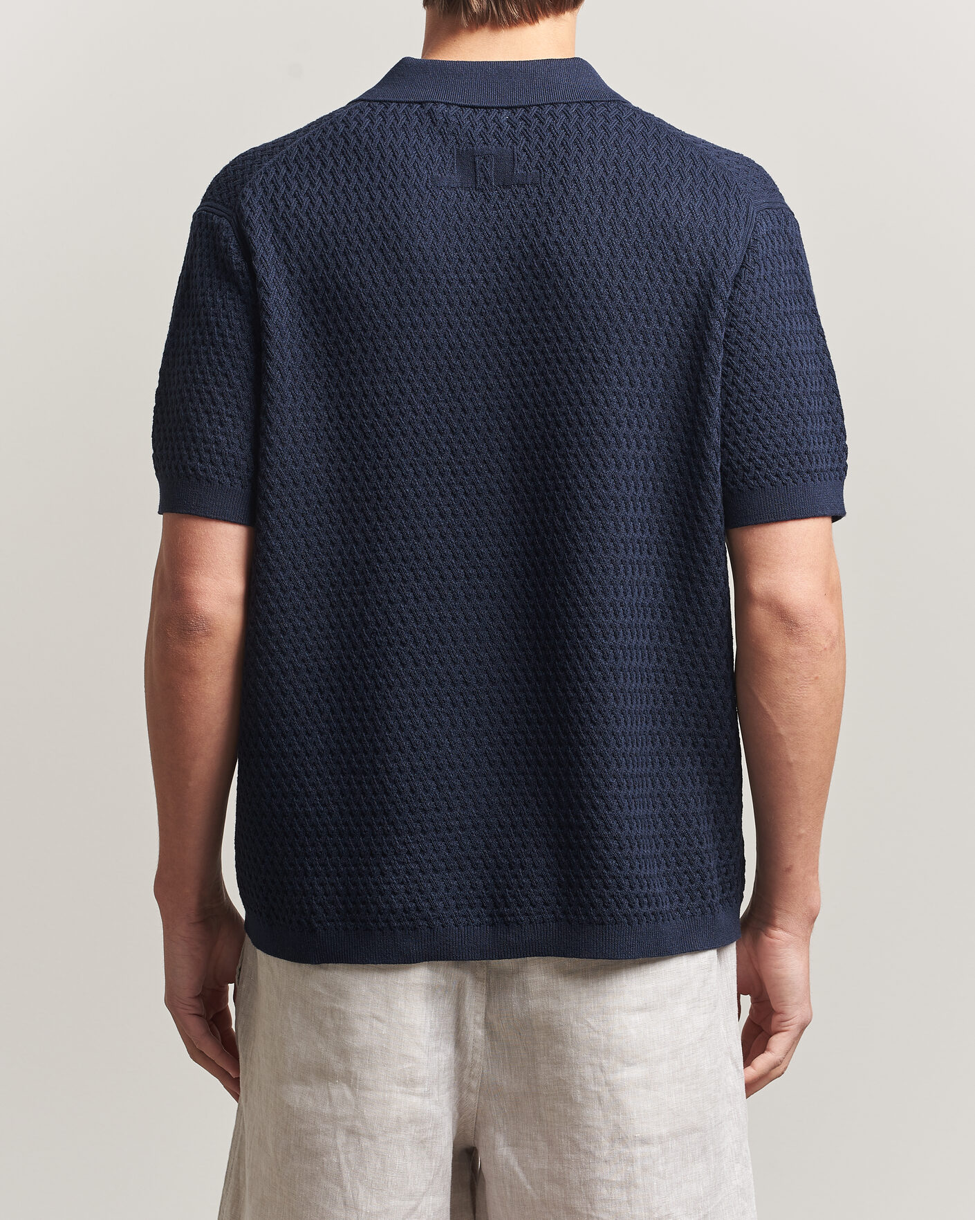 Herre | Pikéer | J.Lindeberg | Jacques Structured Knitted Polo Navy