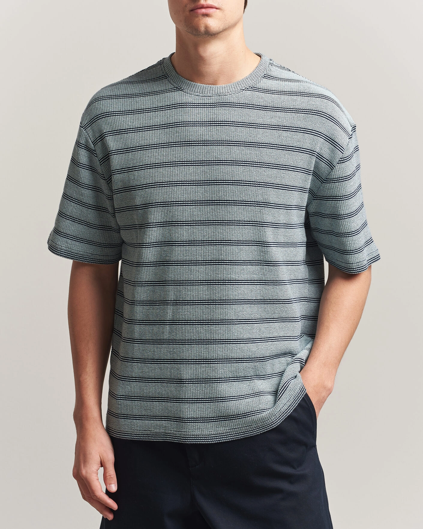 Herre | T-Shirts | J.Lindeberg | Jose Jacquard T-Shirt Estate Blue